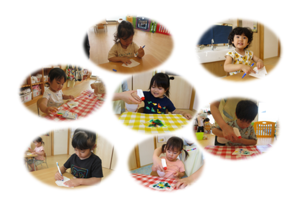 色が滲んでいくー！　おもしろーい！！