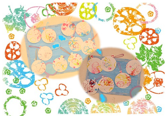 野菜スタンプでヨーヨーづくり!