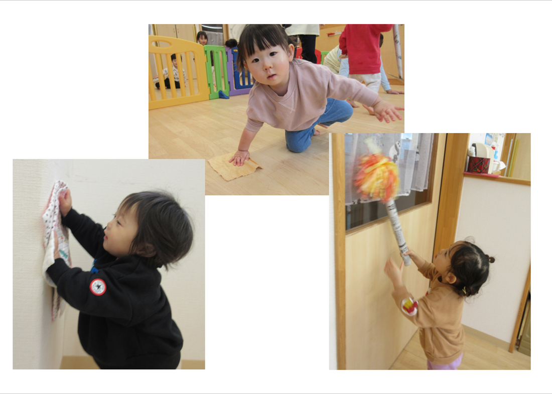 最終日はお掃除ごっこ！ピカピカになりました☆