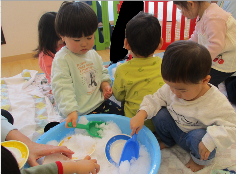 雪であそんだよ！