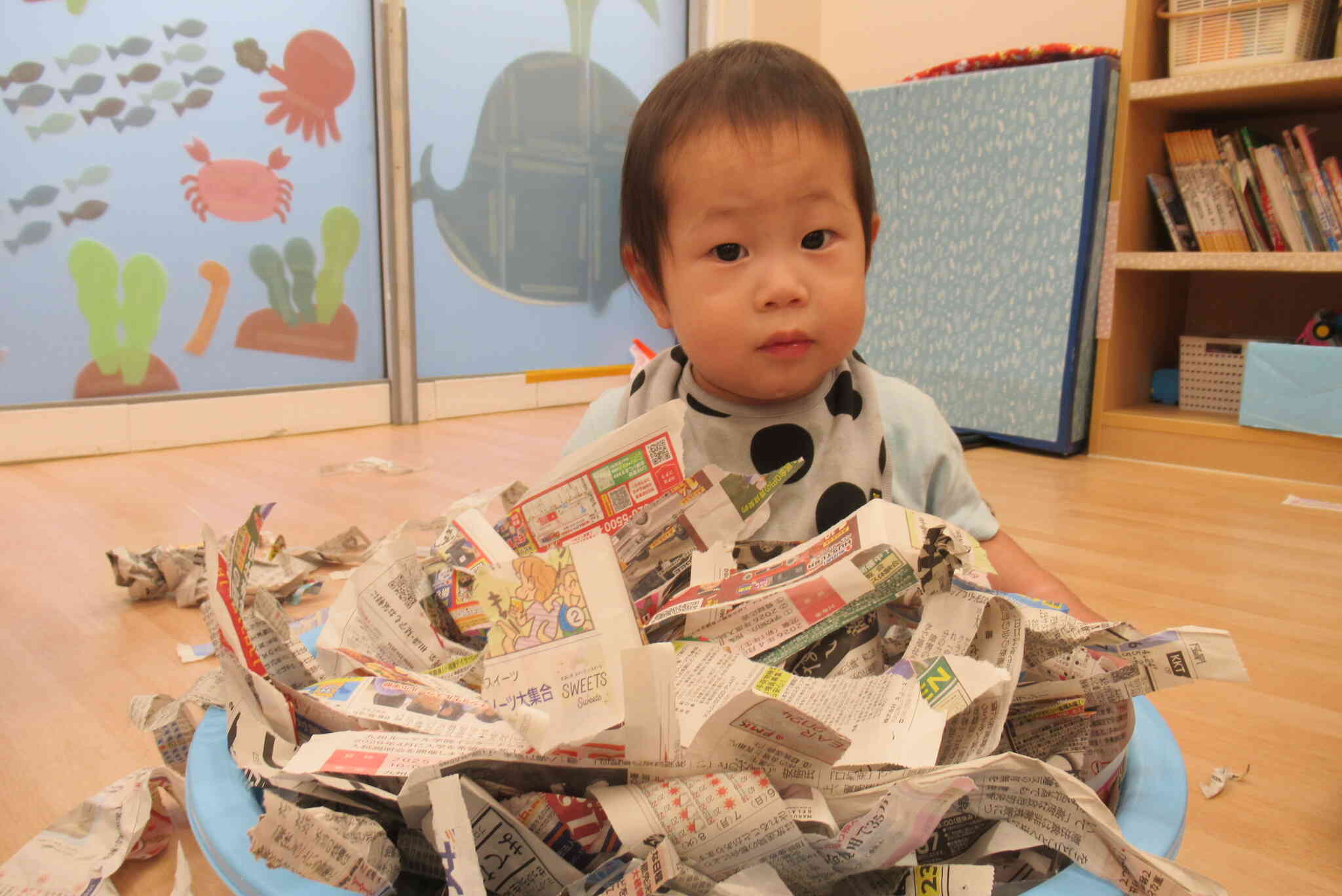 新聞紙いっぱい！