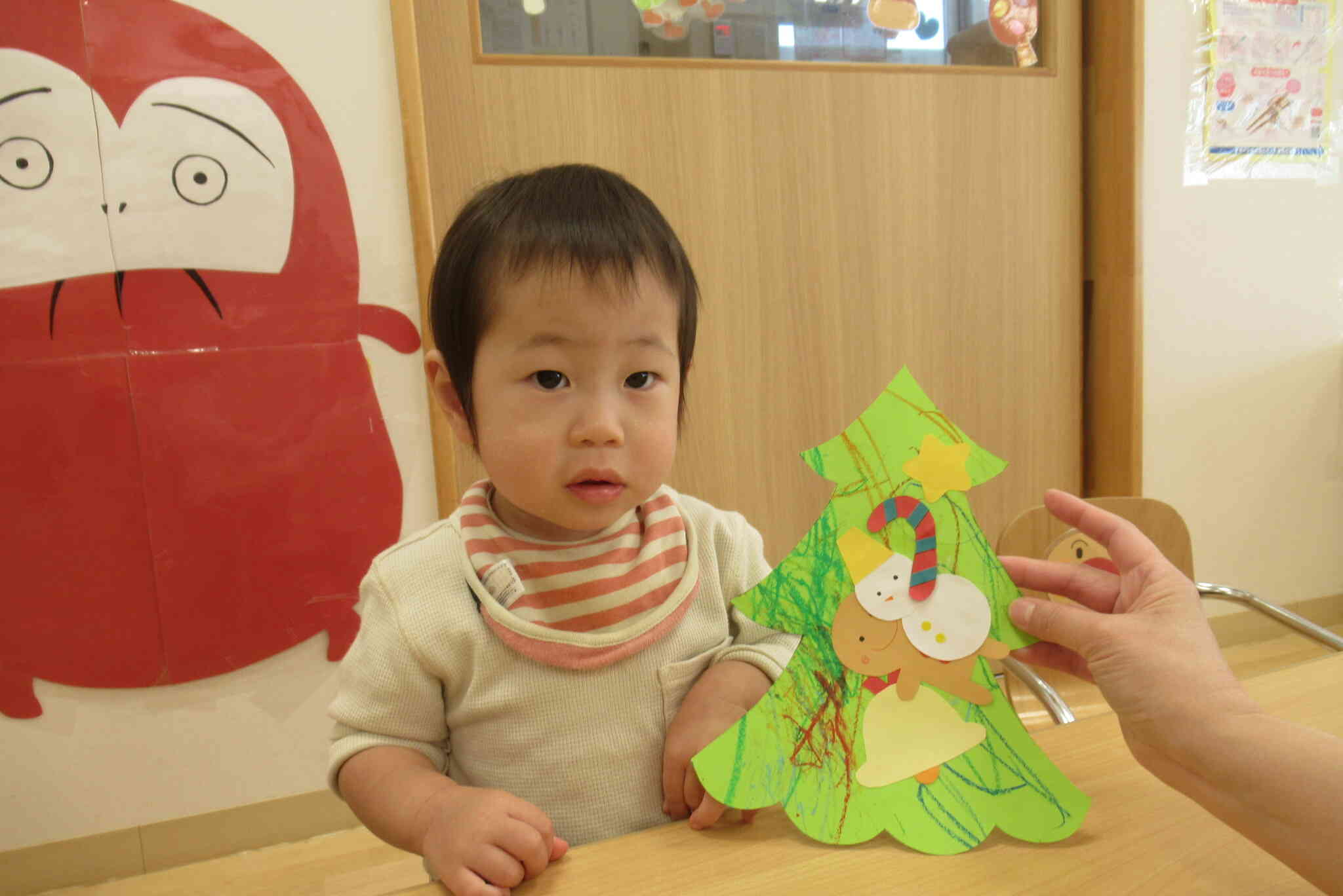 出来上がったツリーとはいチーズ！