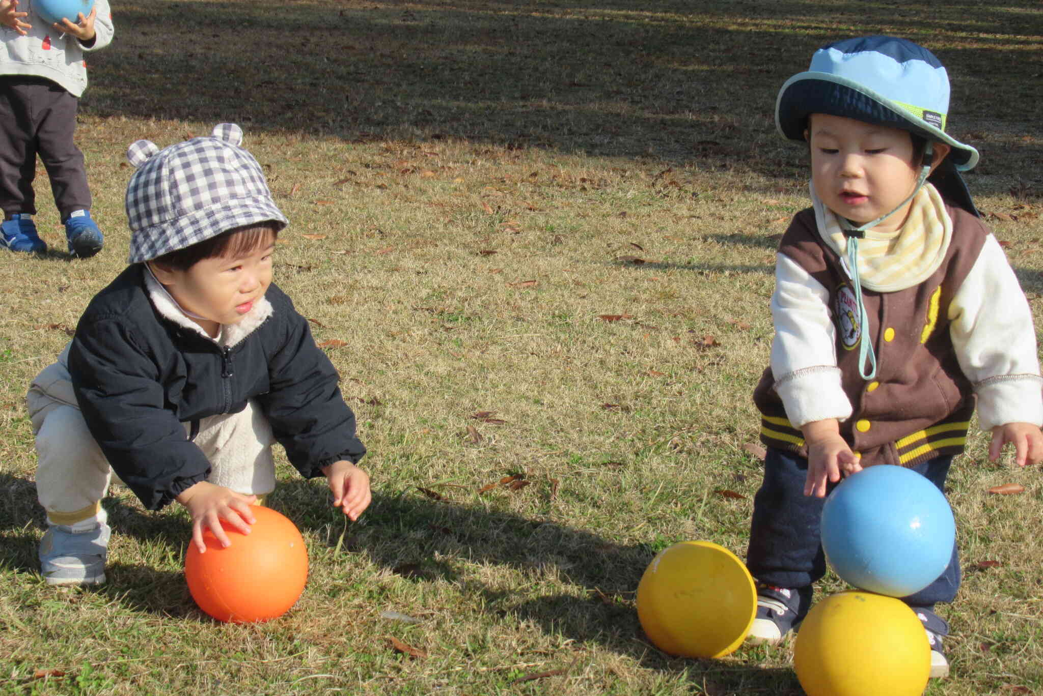 ボールころころ～。