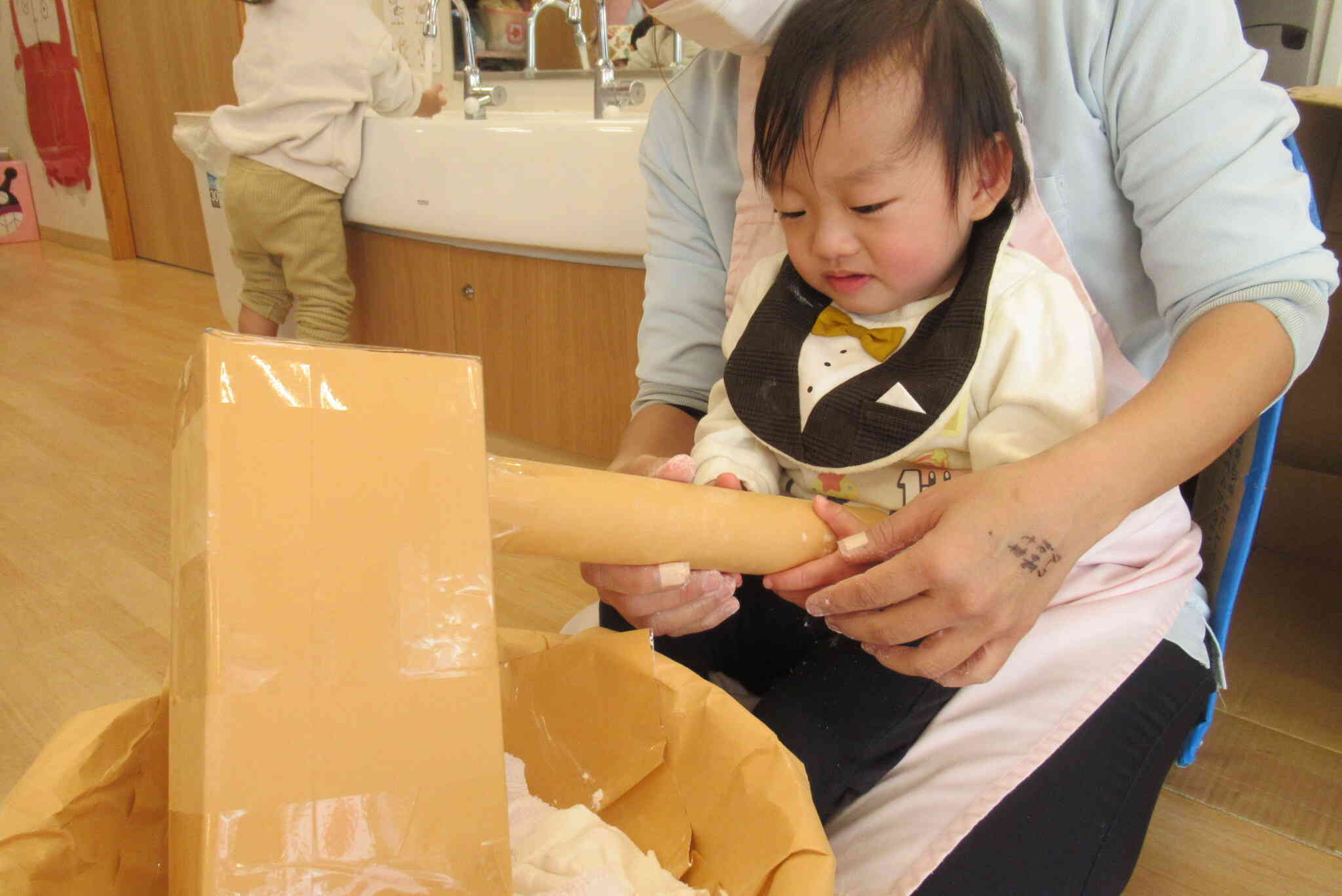 先生と一緒にぺったんこ！