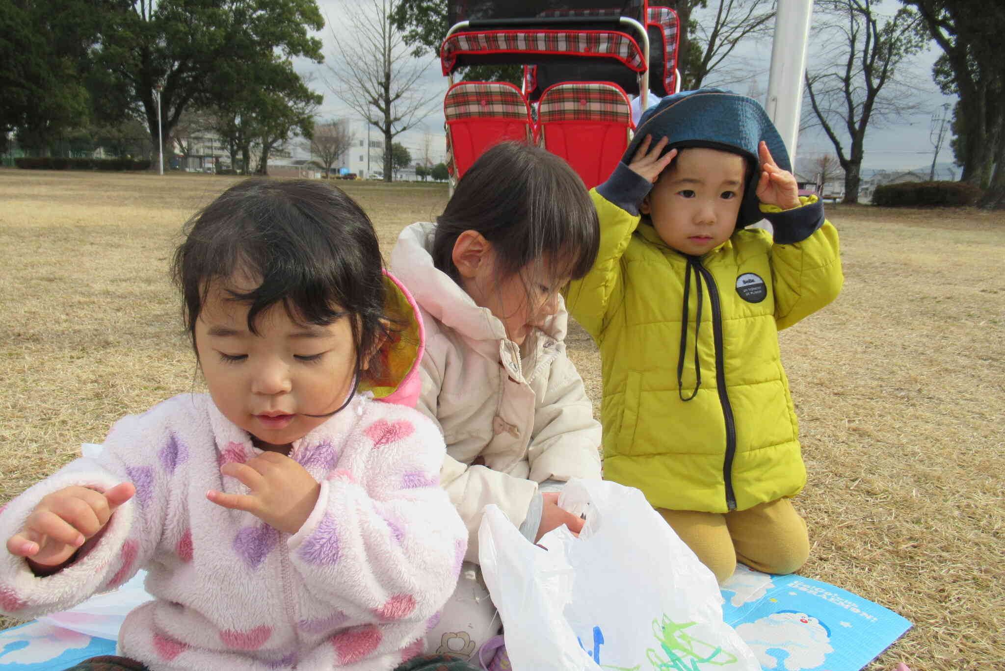 シートに座ってちょっと休憩！