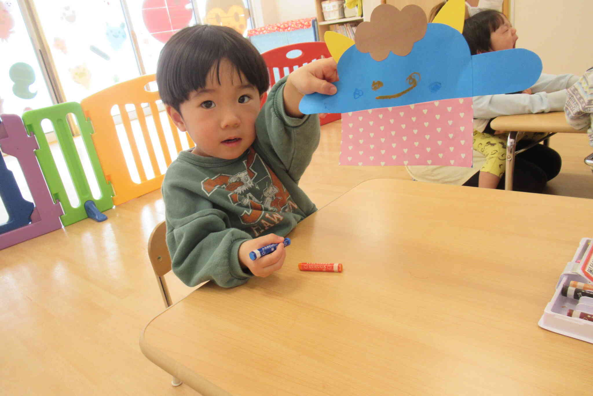 鬼のお面と豆入れ作り!