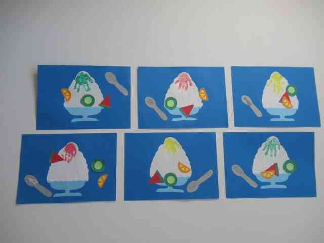 完成した作品です！おいしそうなかき氷でお部屋が涼しくなりました！