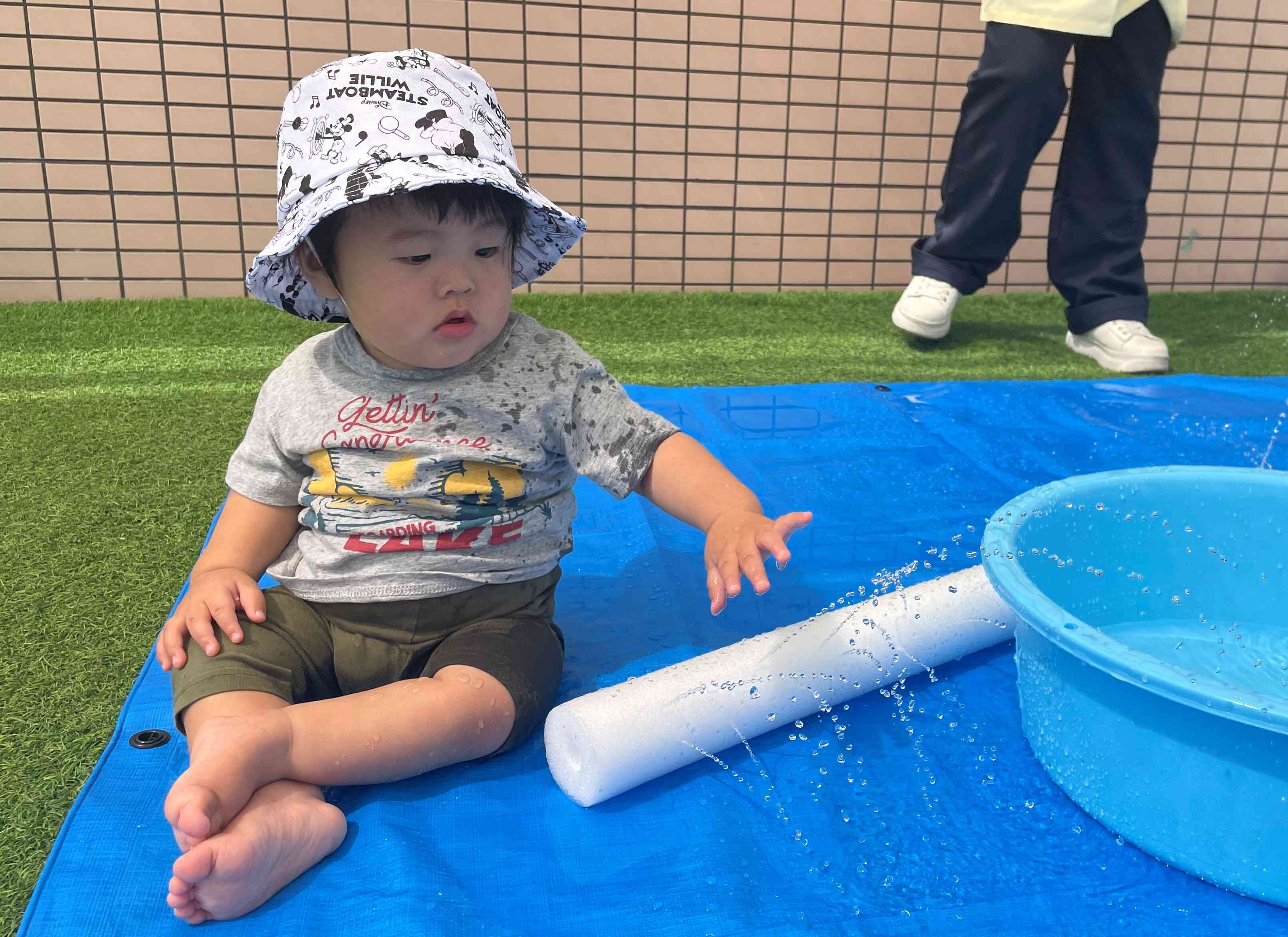 水遊び気持ちいいね！