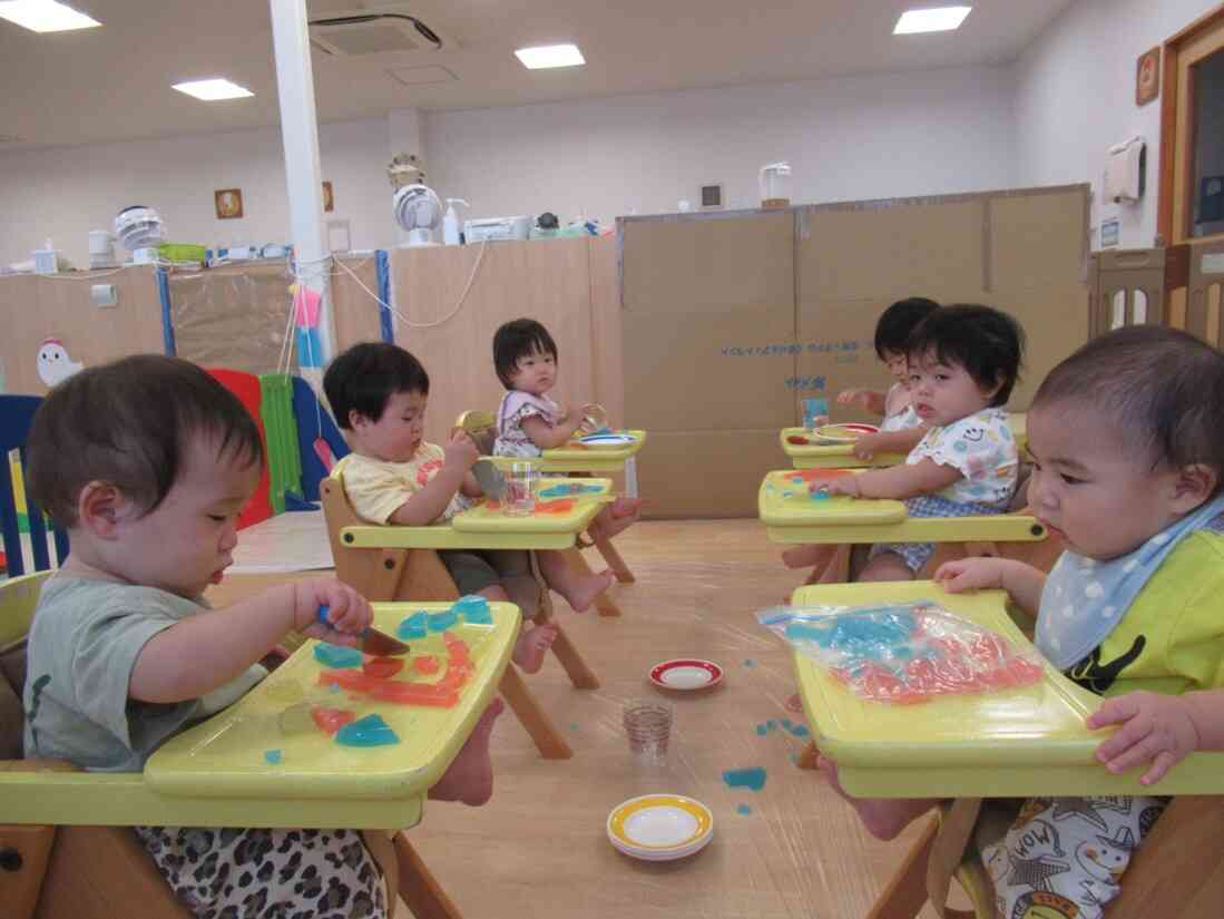寒天遊び楽しいね！