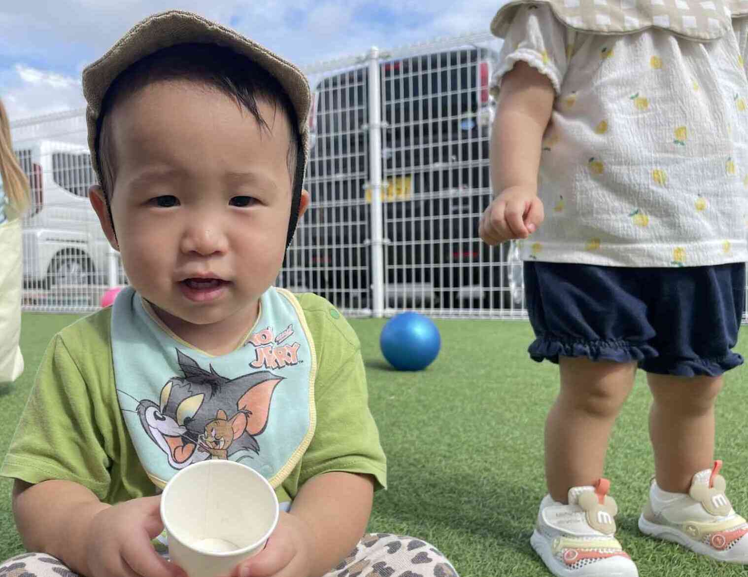 遊んだ後のお茶は美味しいね!!