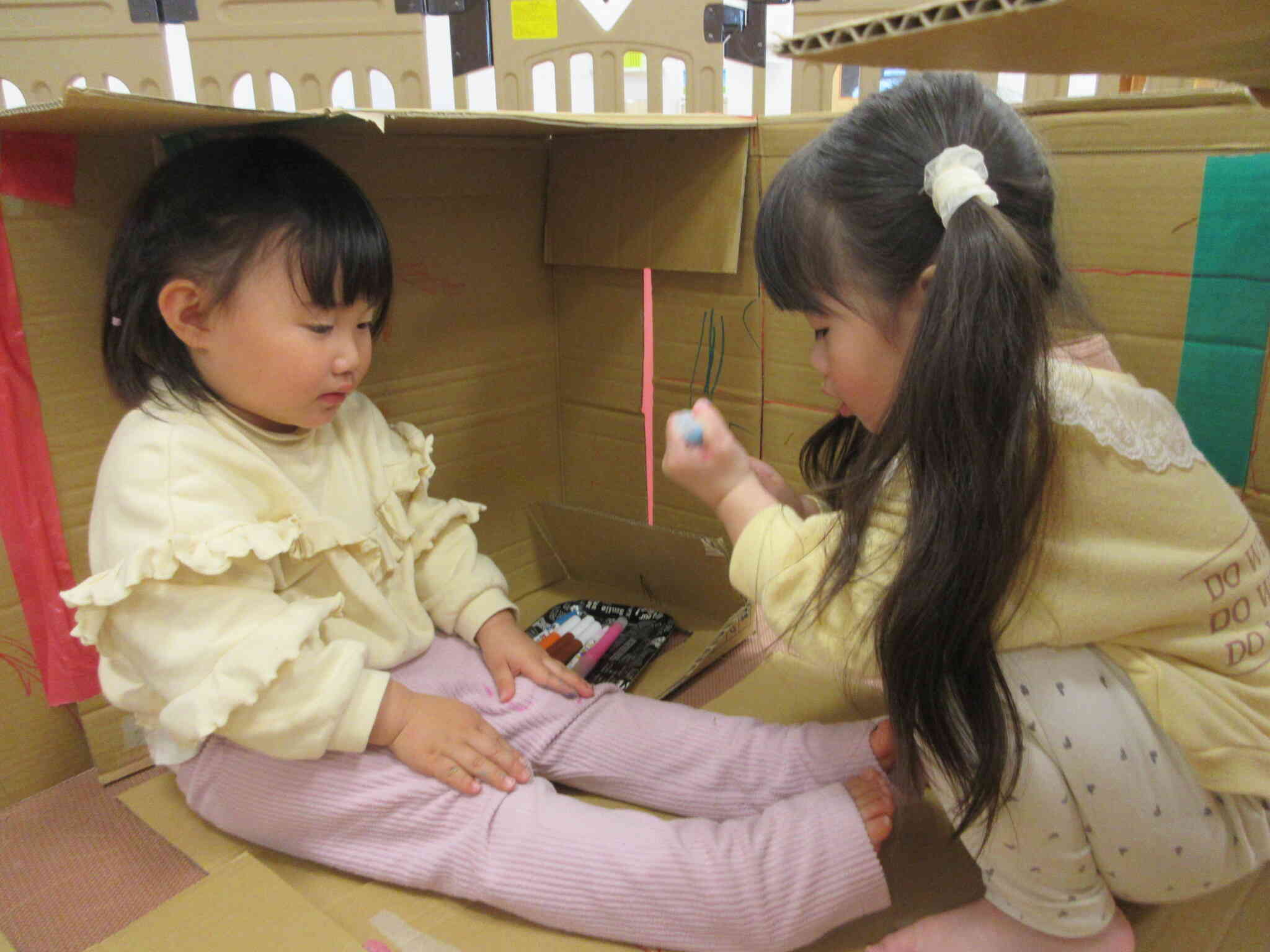 くっつけておうちにしたよ！