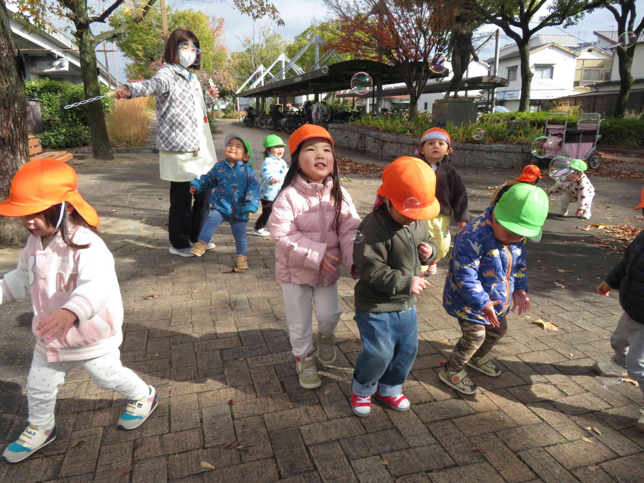 冬のシャボン玉