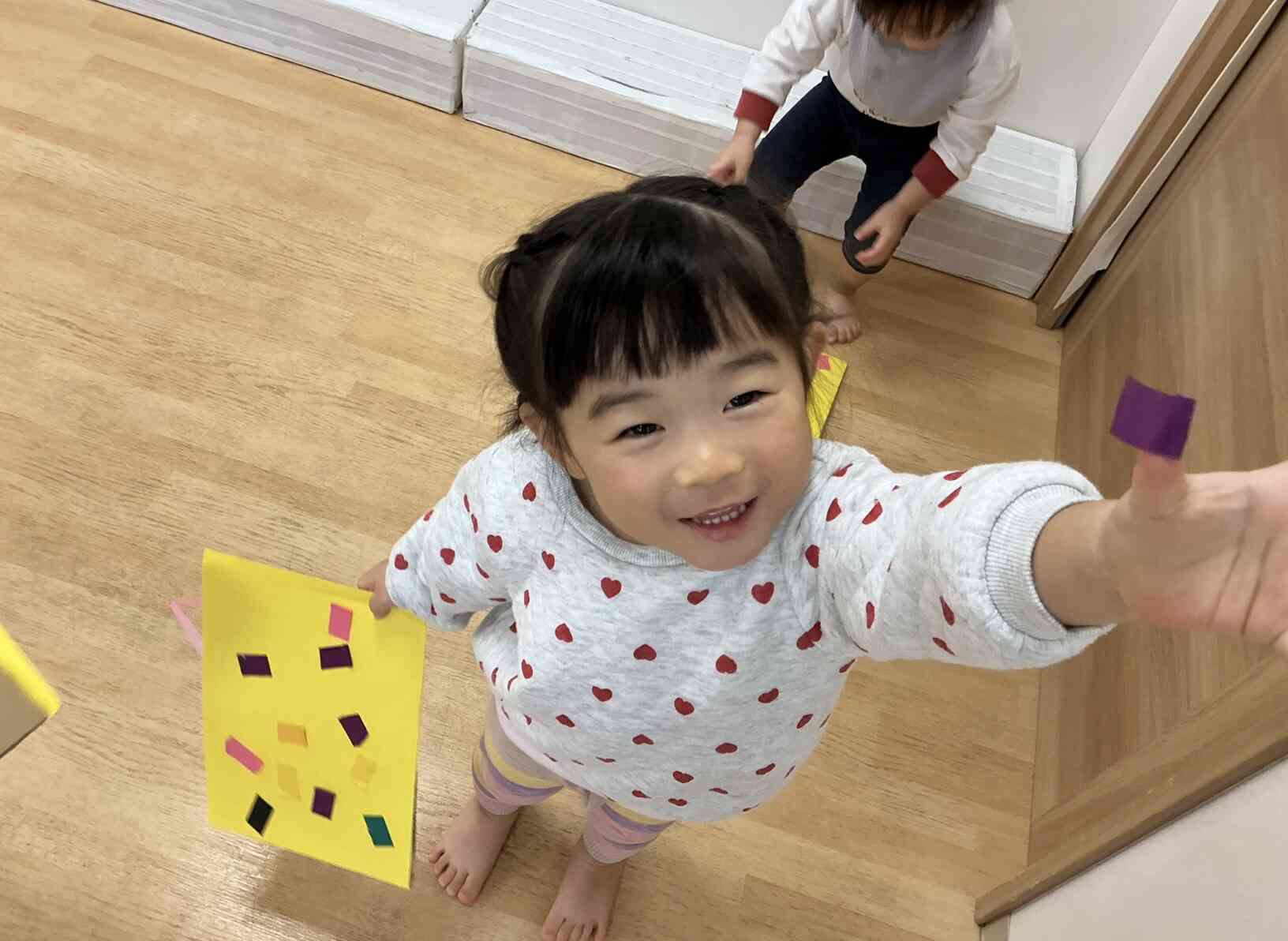 上手にシールを剥がせたよ!