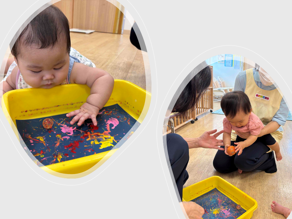どんな模様ができるかな？(０歳児)