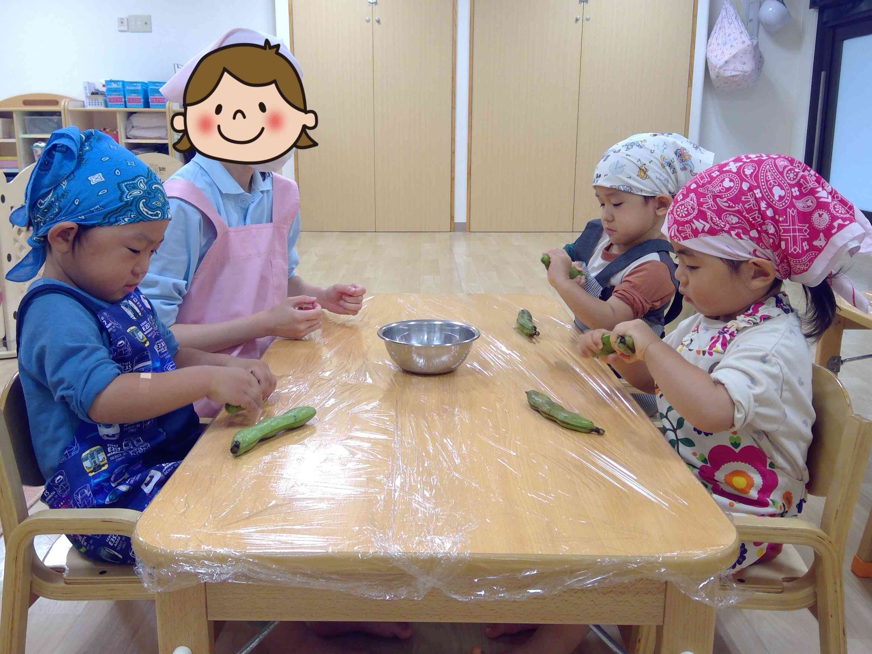 そら豆の皮むきに挑戦!