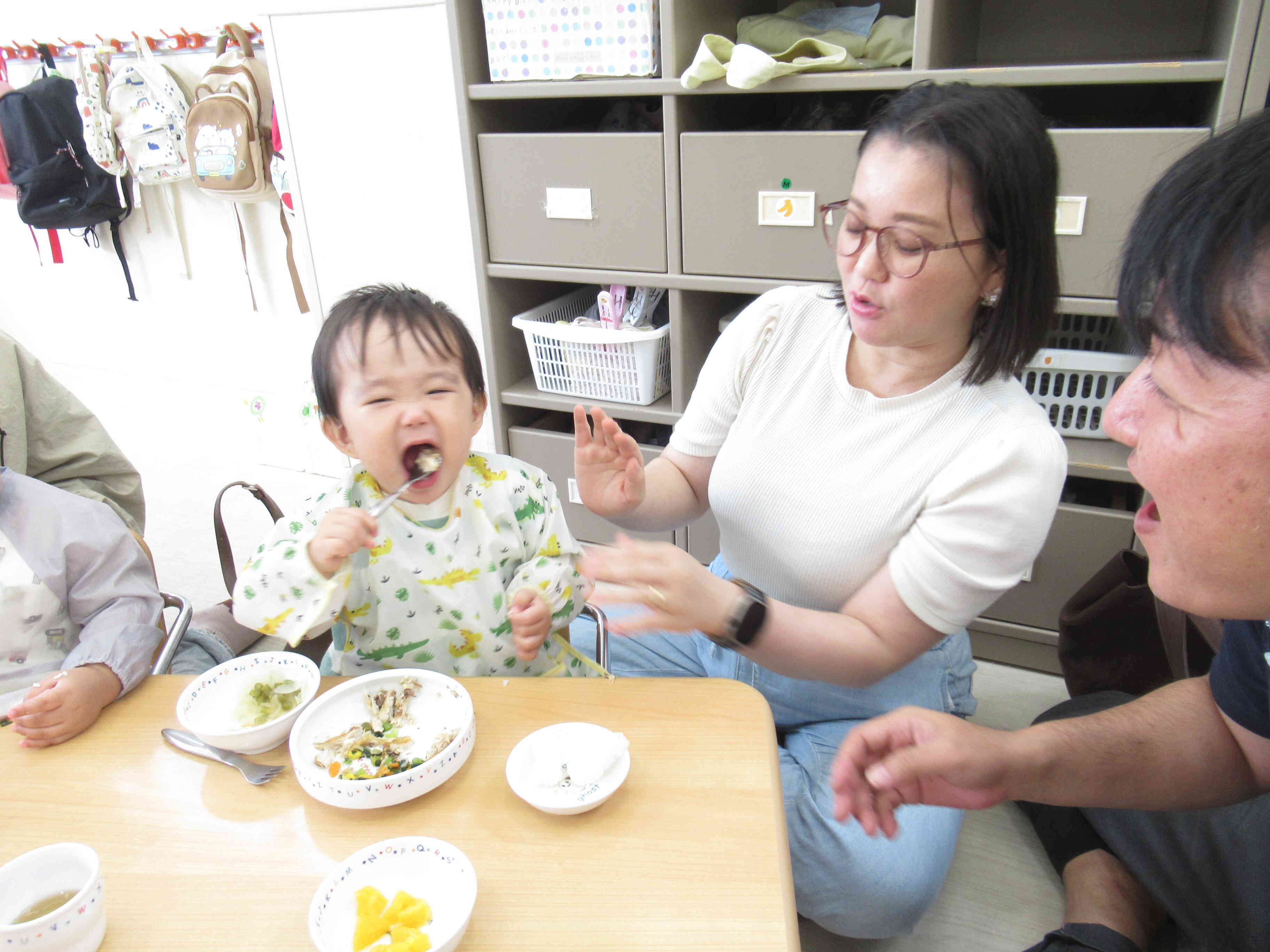 おうちの方と美味しく食べたね♪