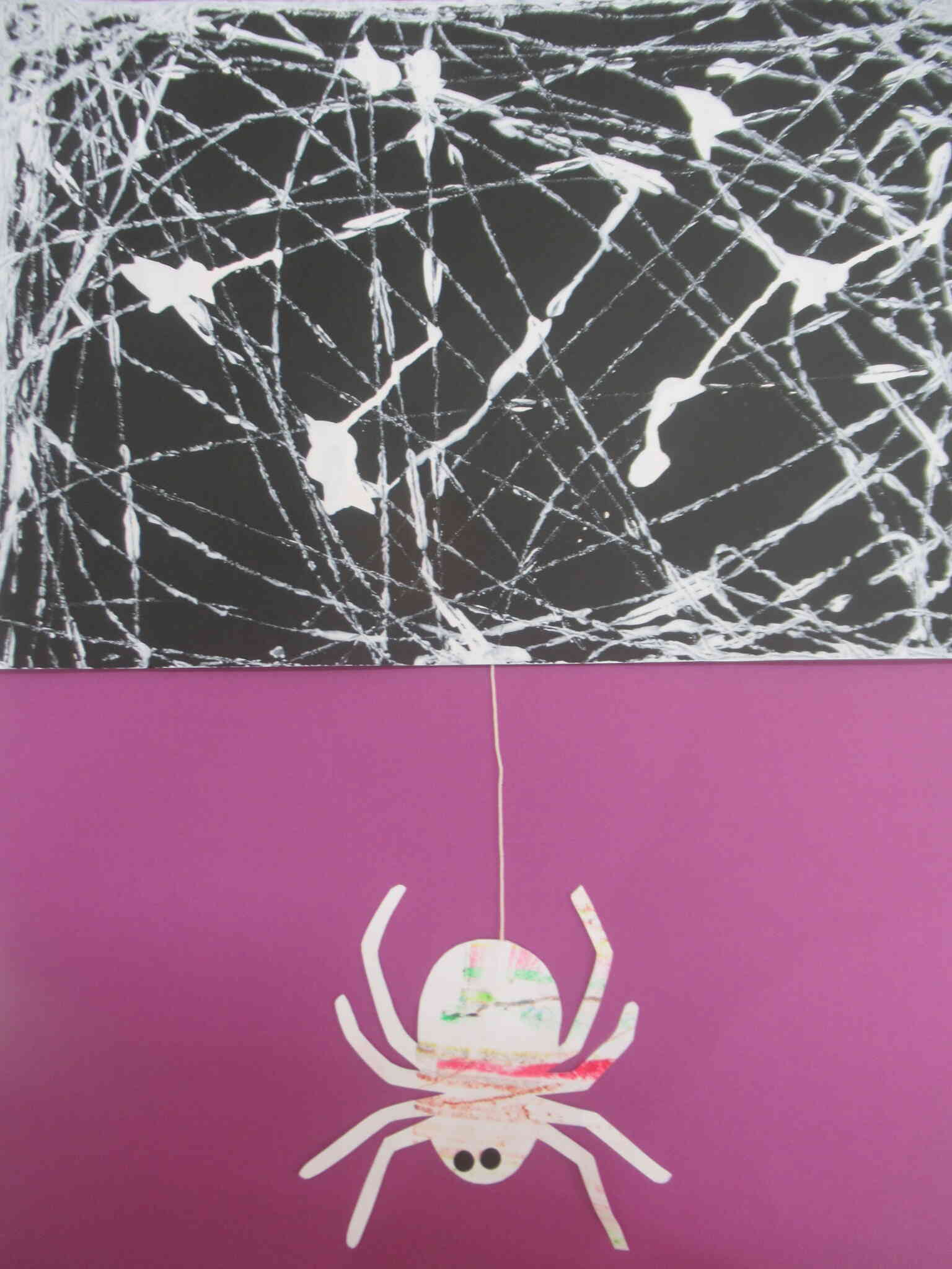 ハロウィンにもピッタリな蜘蛛と蜘蛛の巣の完成です。