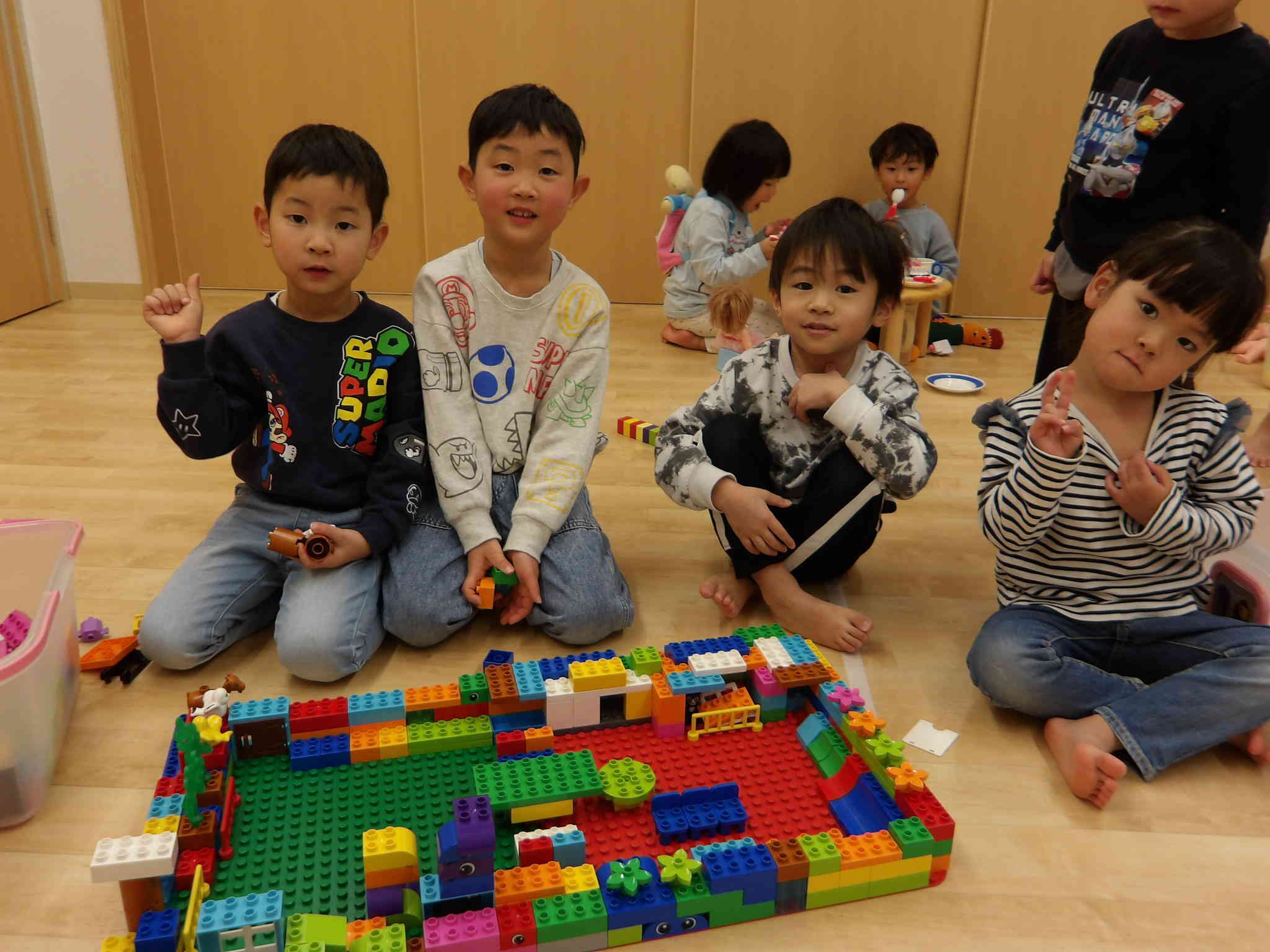 ブロック遊びをしました