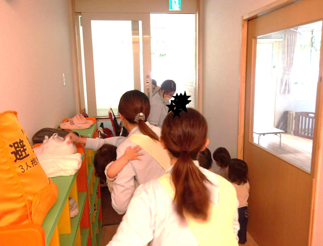 総合避難訓練のようす