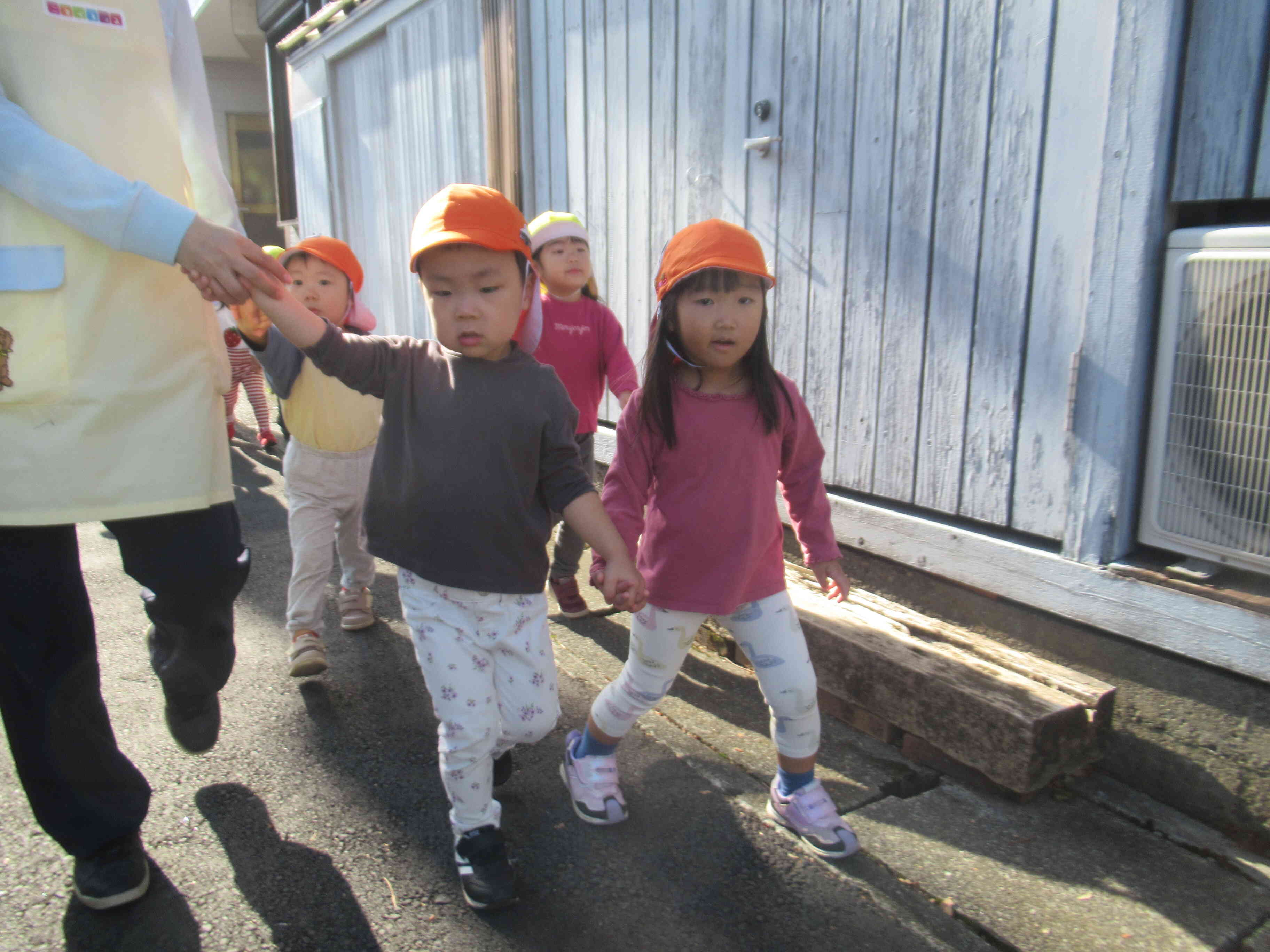 うさぎ組（２歳児）～散歩の様子～