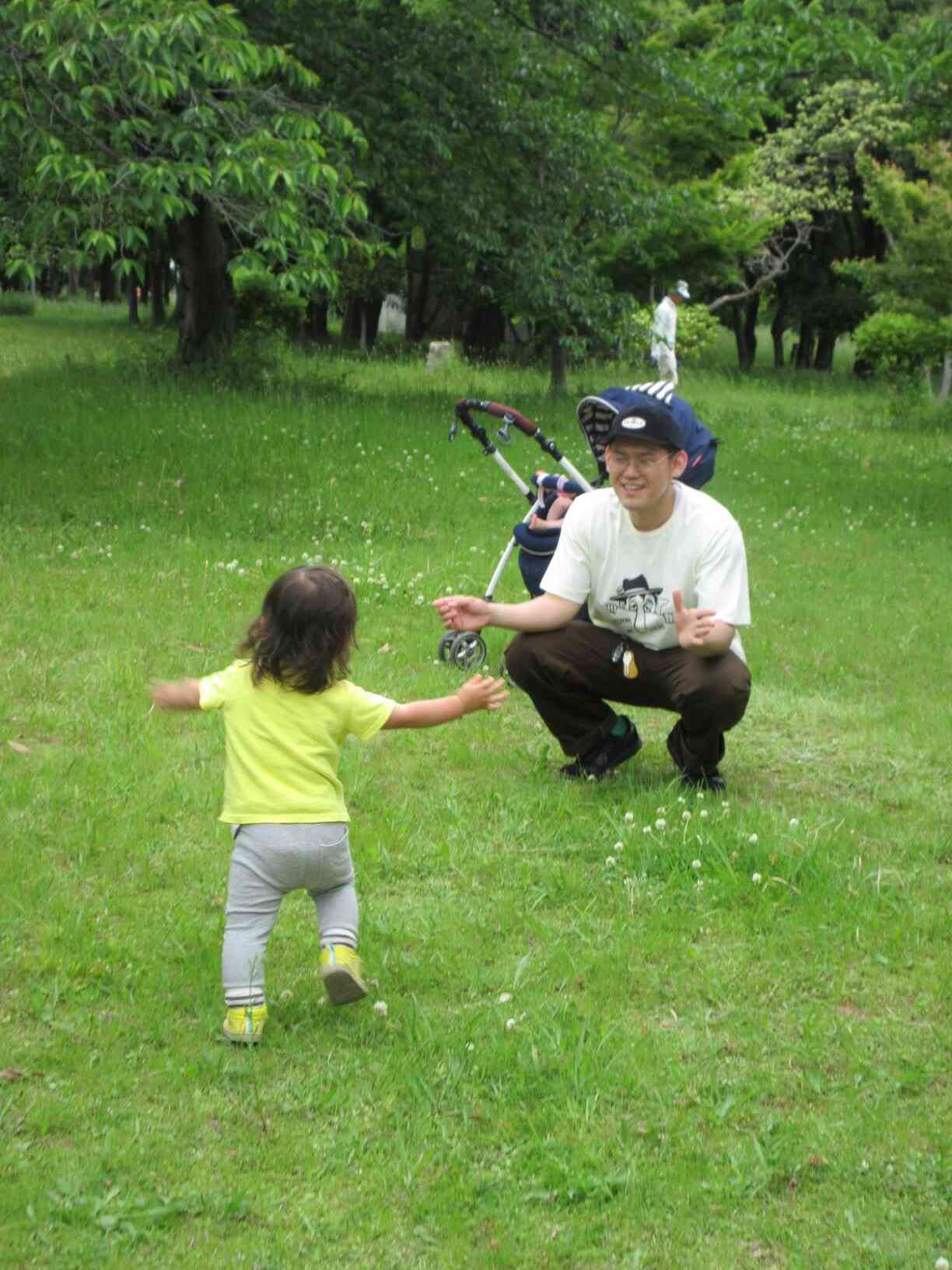 大好きなお父さんをみつけてヨーイドン！！