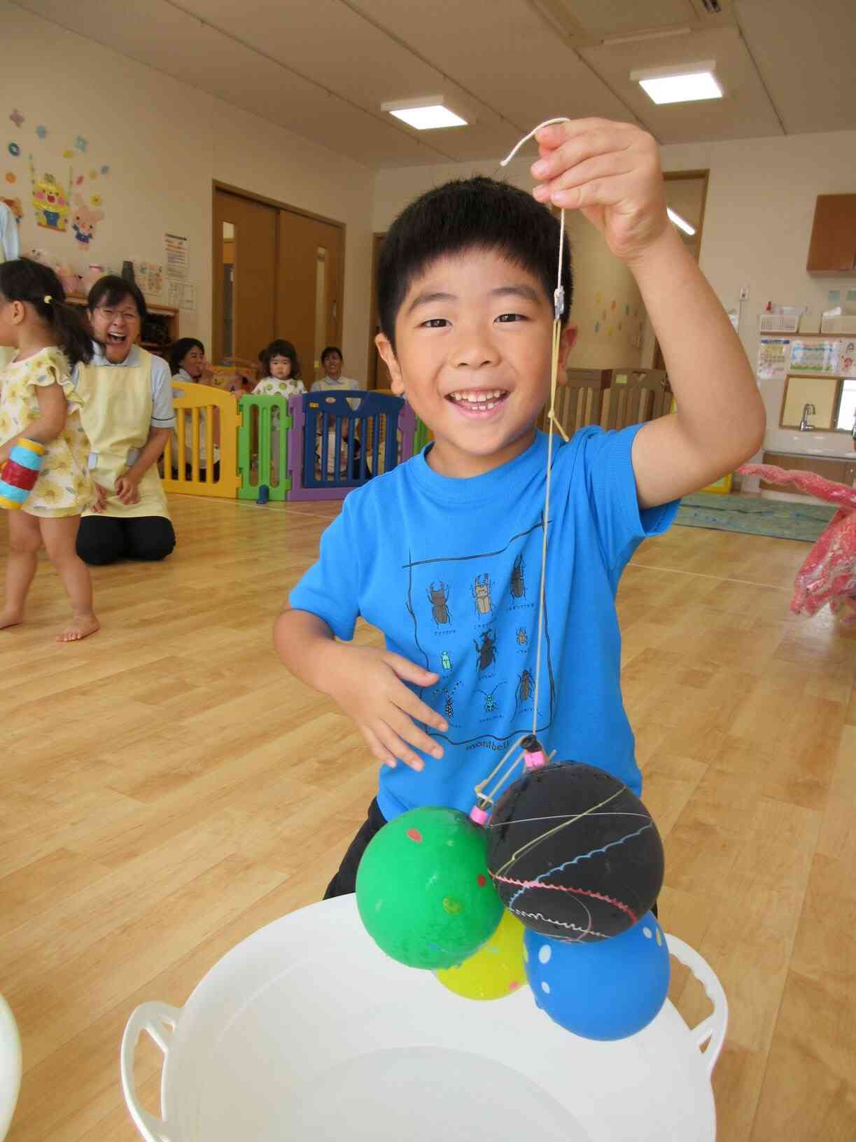 なんと！！！！一気に４個も釣れちゃった！！！と、大爆笑♪