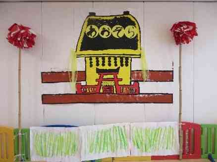 きりん組さんと一緒に仕上げた神輿！！立派だね！！