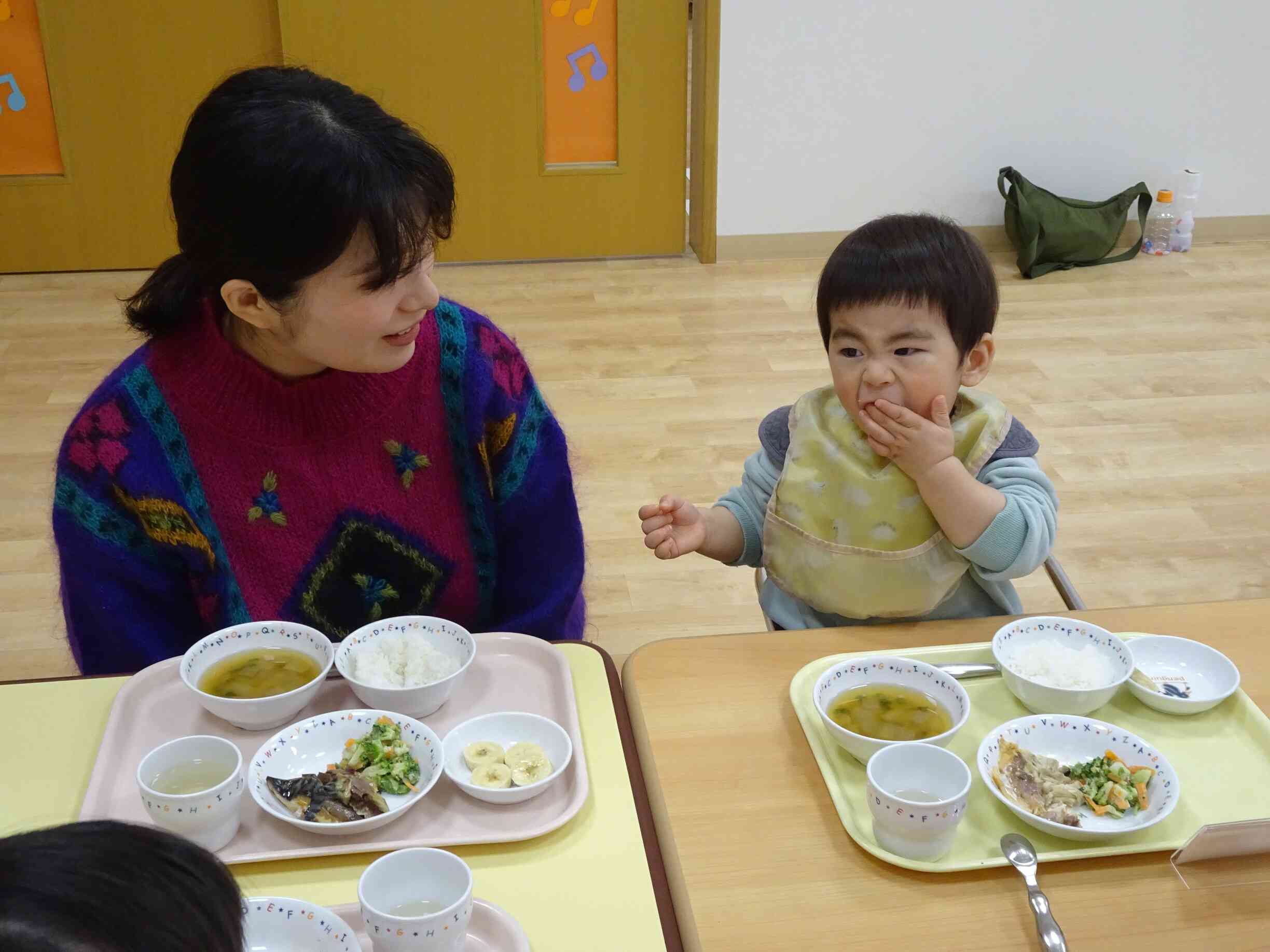 給食の試食も・・・♡