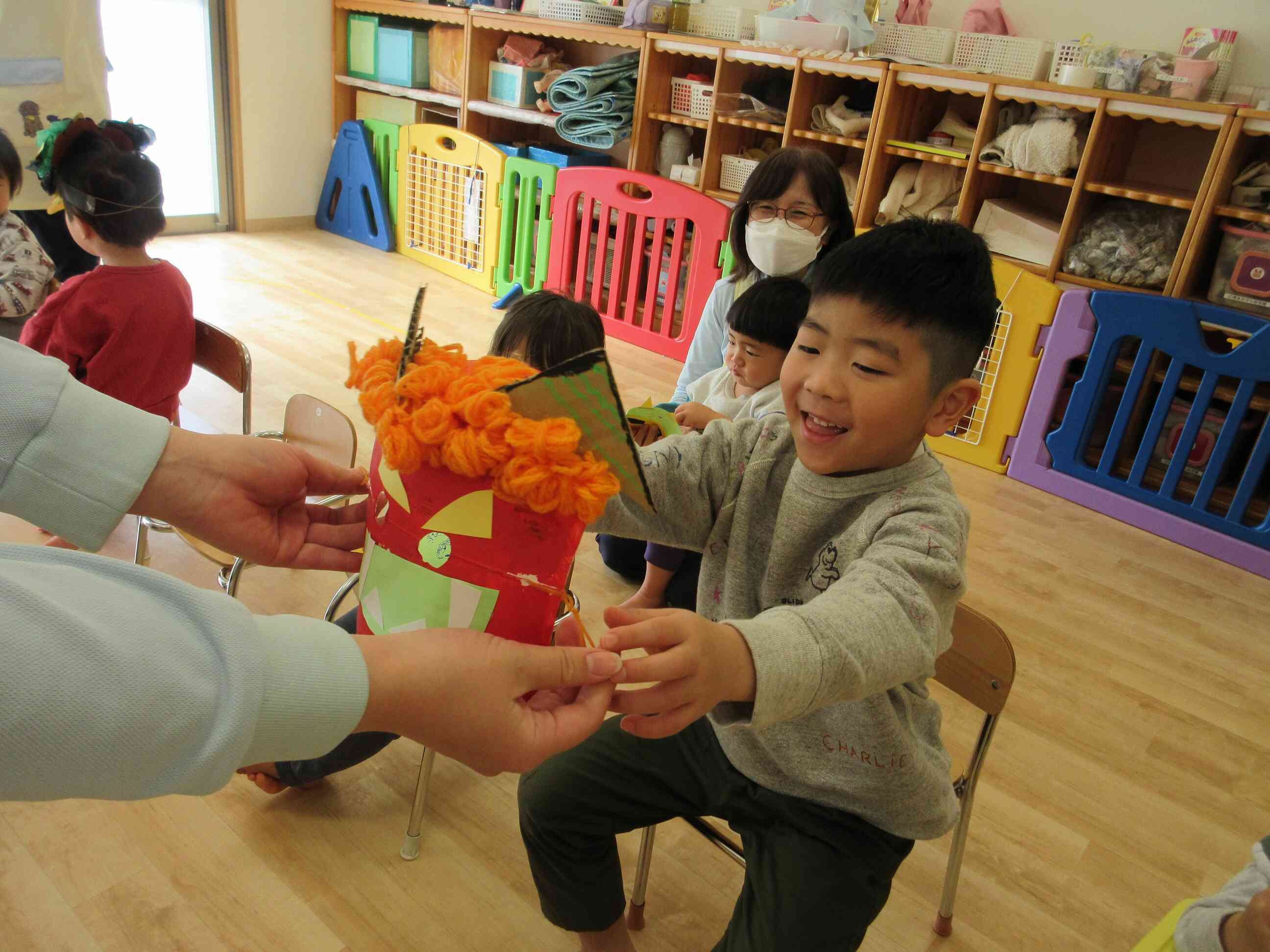 自分で作った鬼さん、嬉しいな★