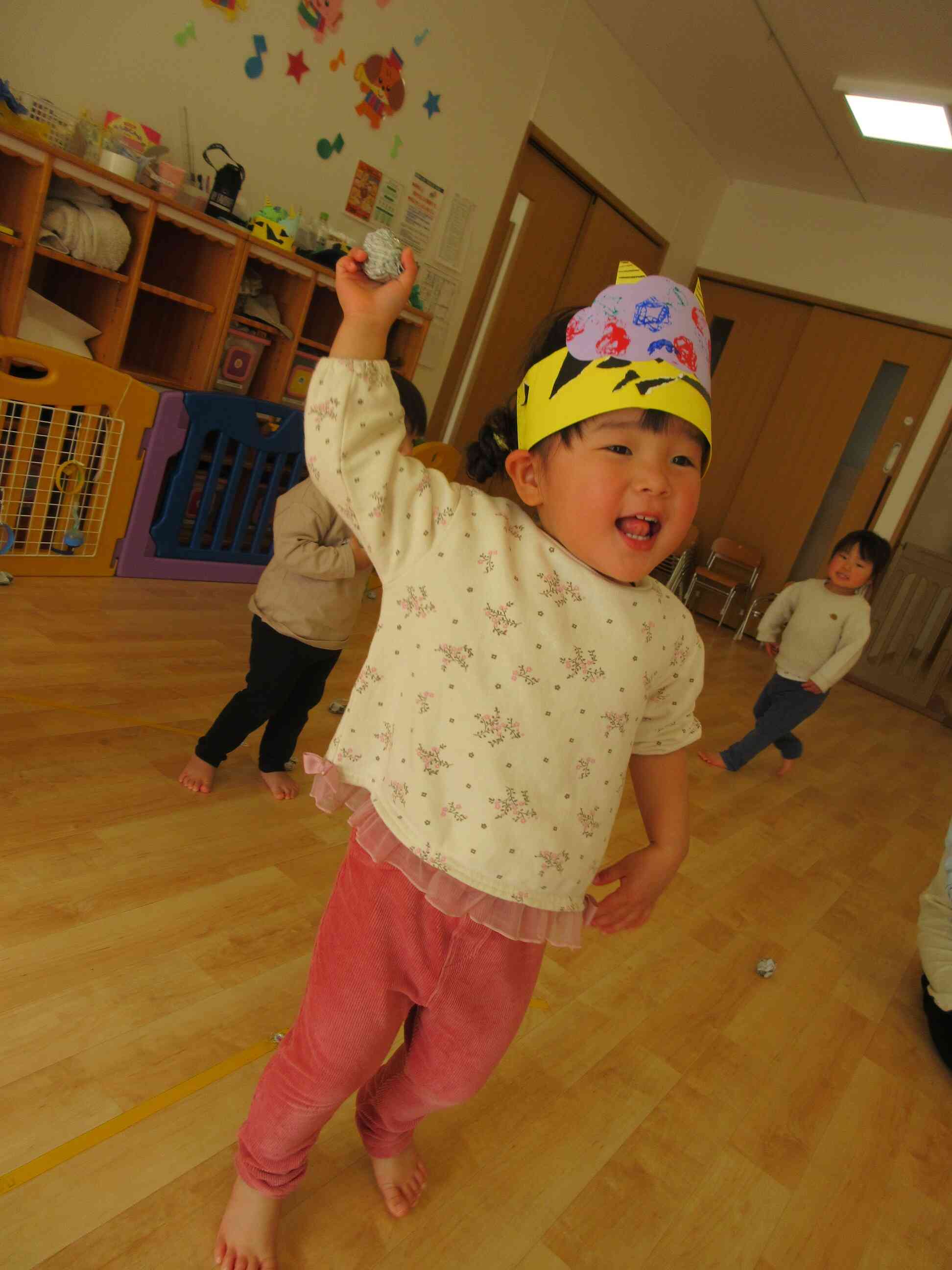 全力で投げて鬼を退治したよ！！！