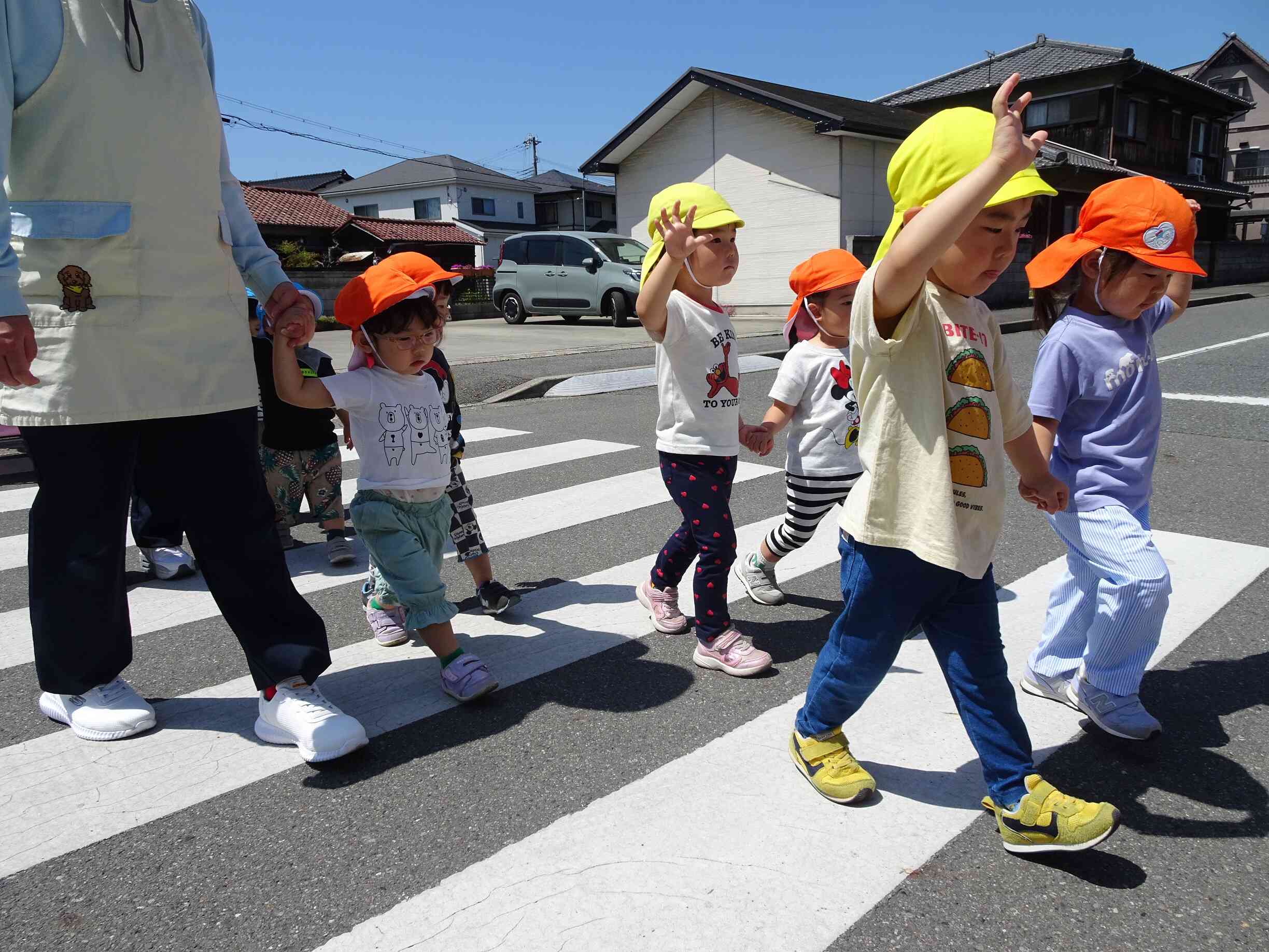 横断歩道では・・・