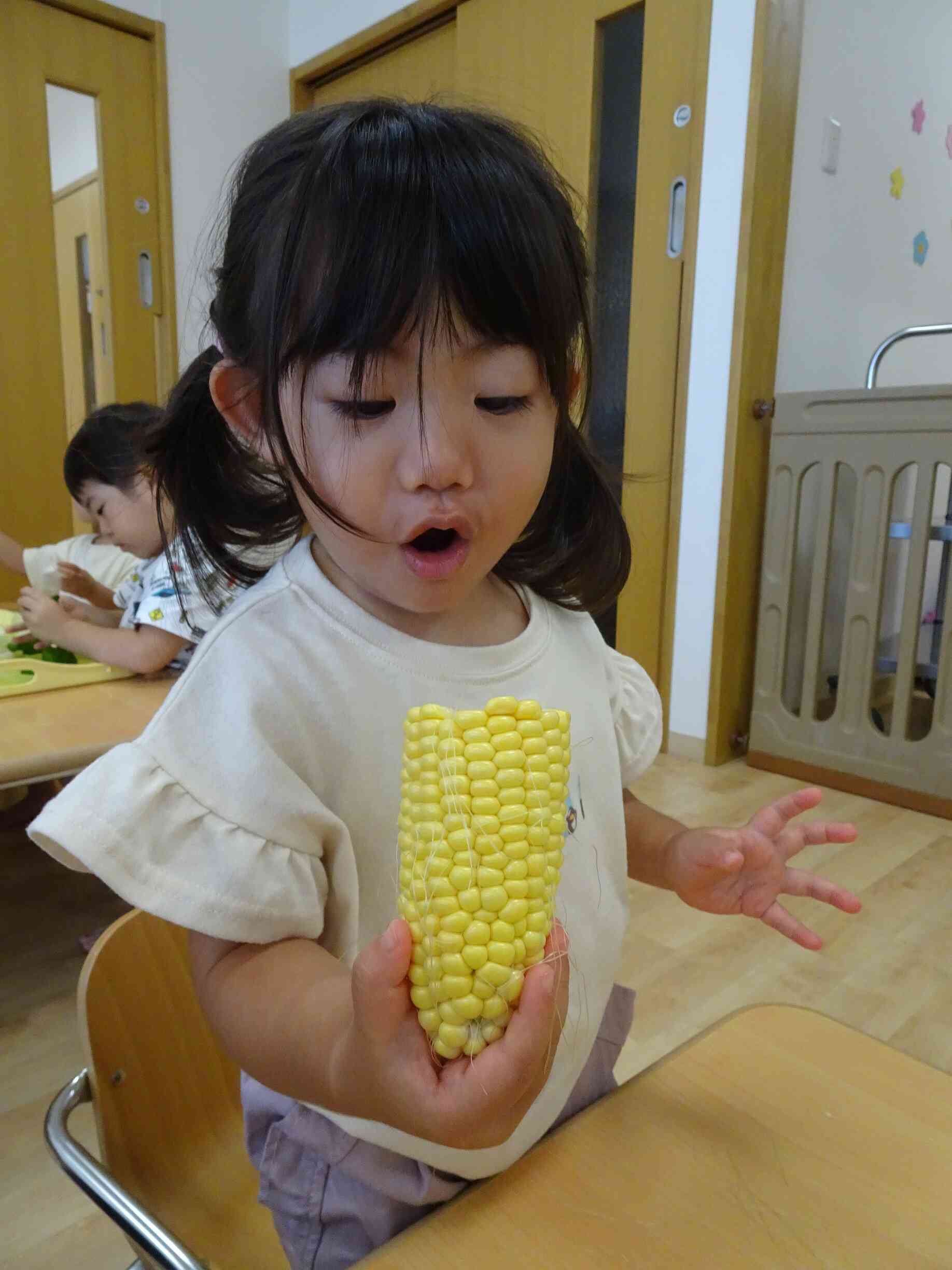 トウモロコシはお花みたいに見えるよー!!!