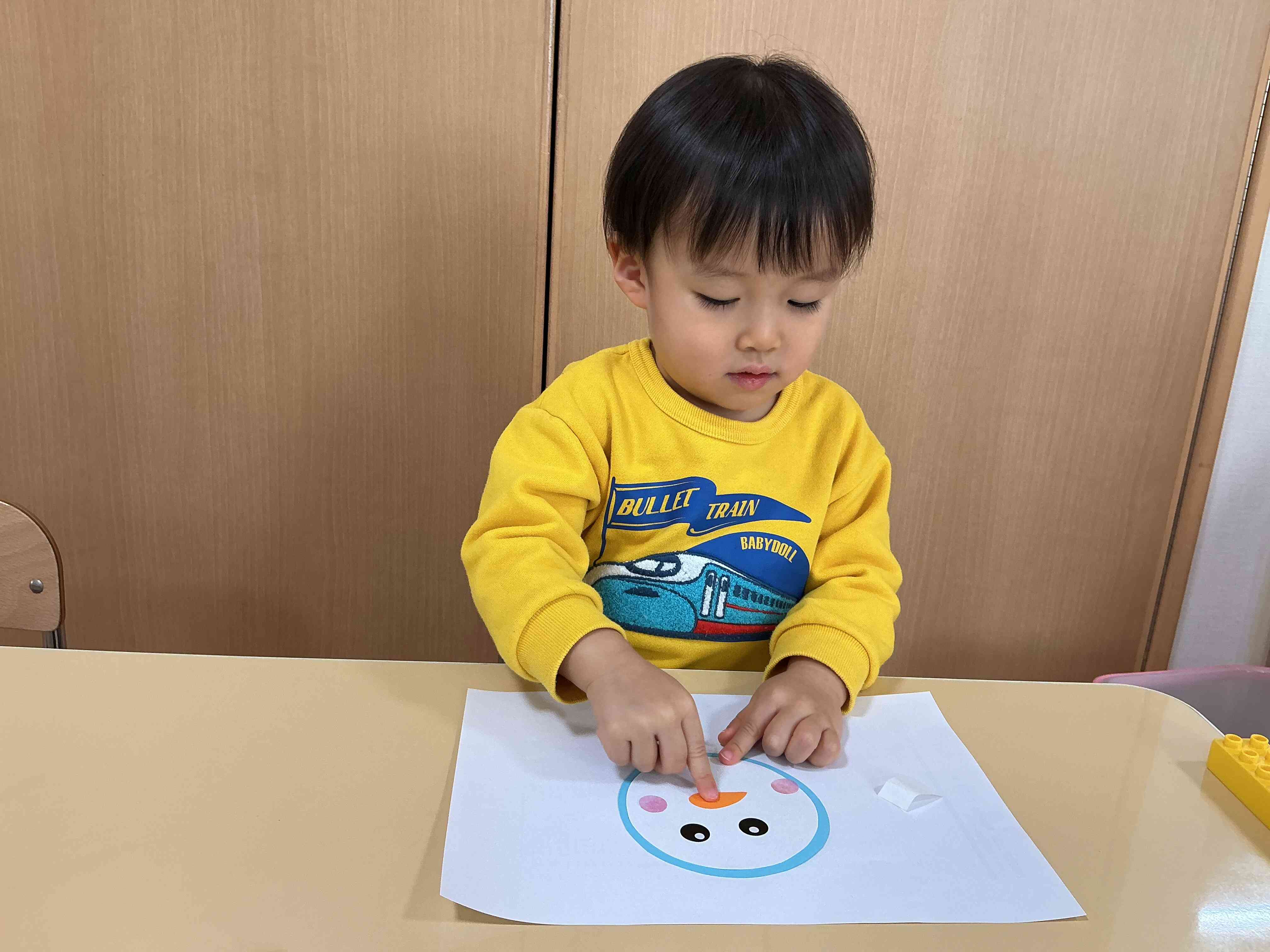 雪だるまの顔完成☆