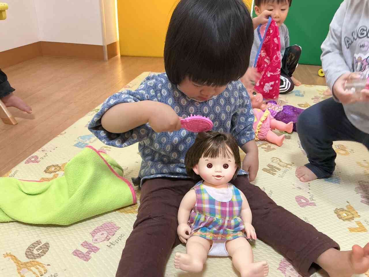 ブラシを持って・・・