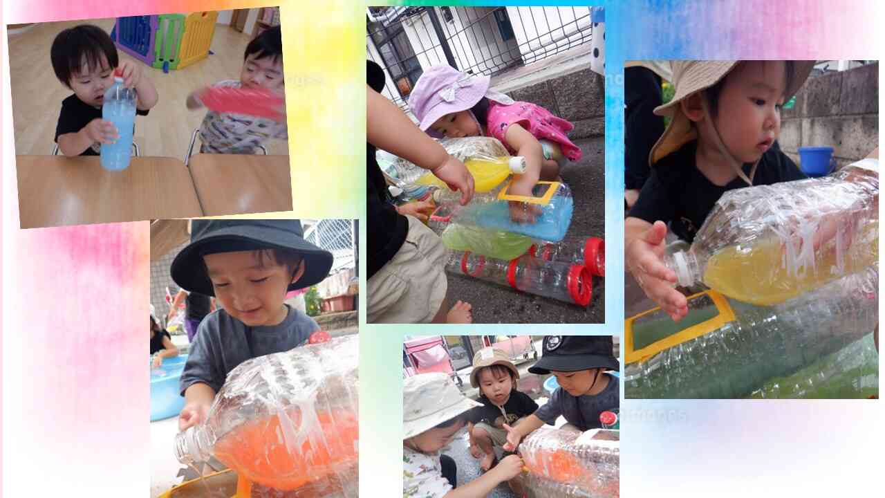 色水タワーを作って