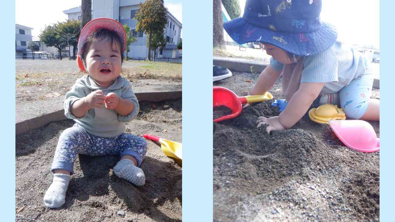 砂場遊びも楽しいよ。
