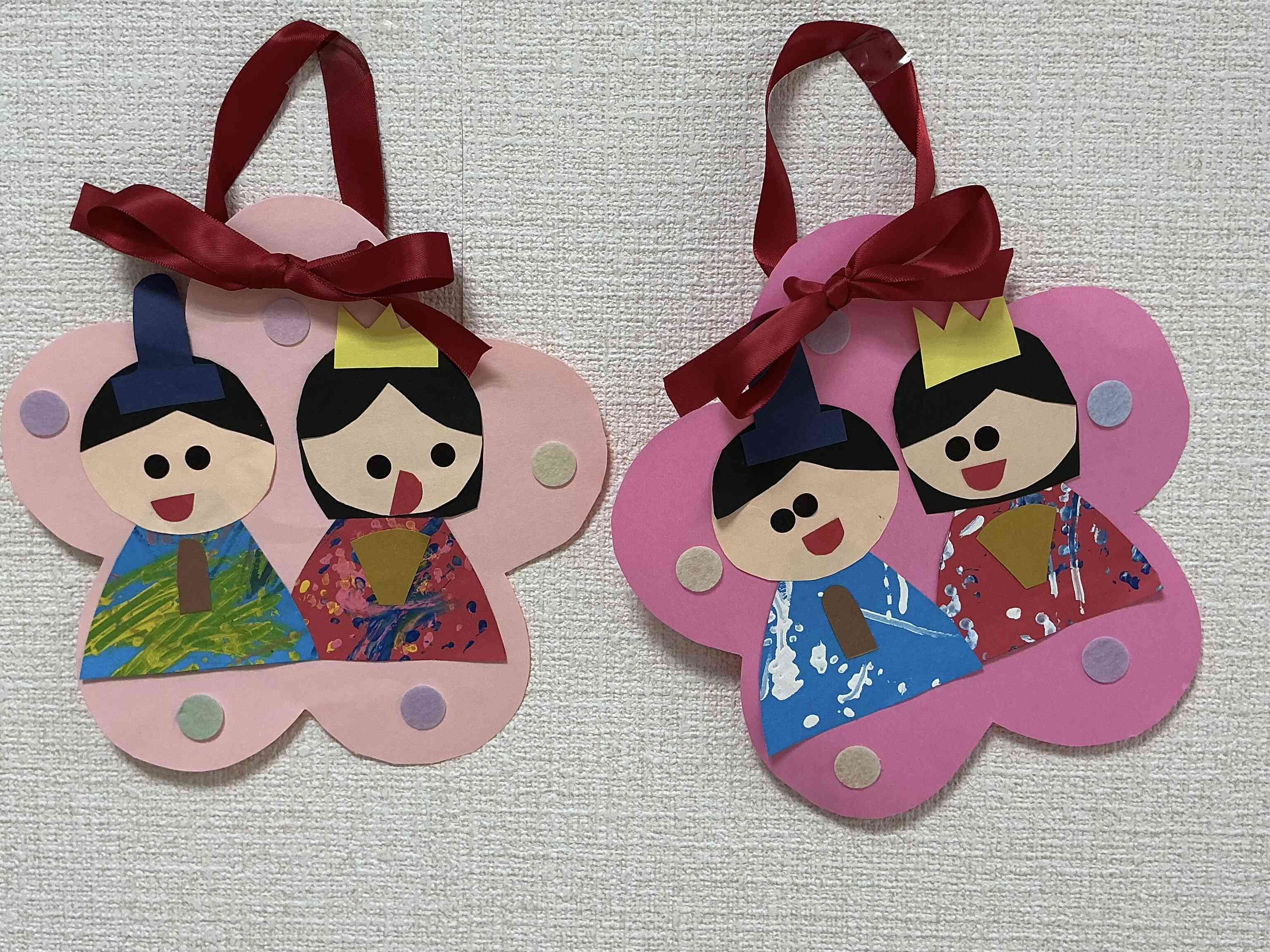 かわいいおひなさまができました。