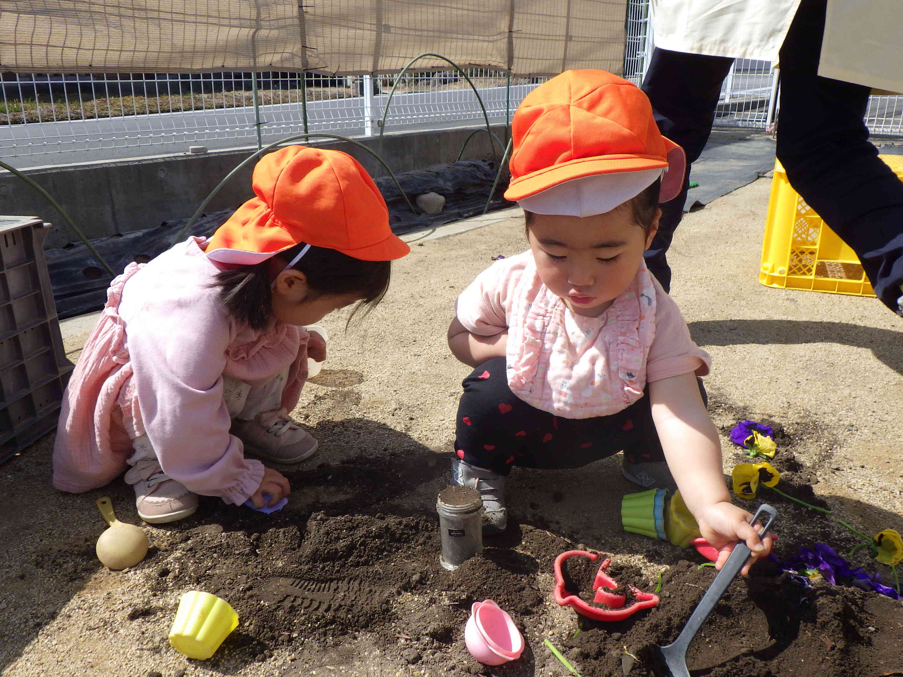 慣れた手つきで。混ぜるのも、運ぶのバッチリよ。