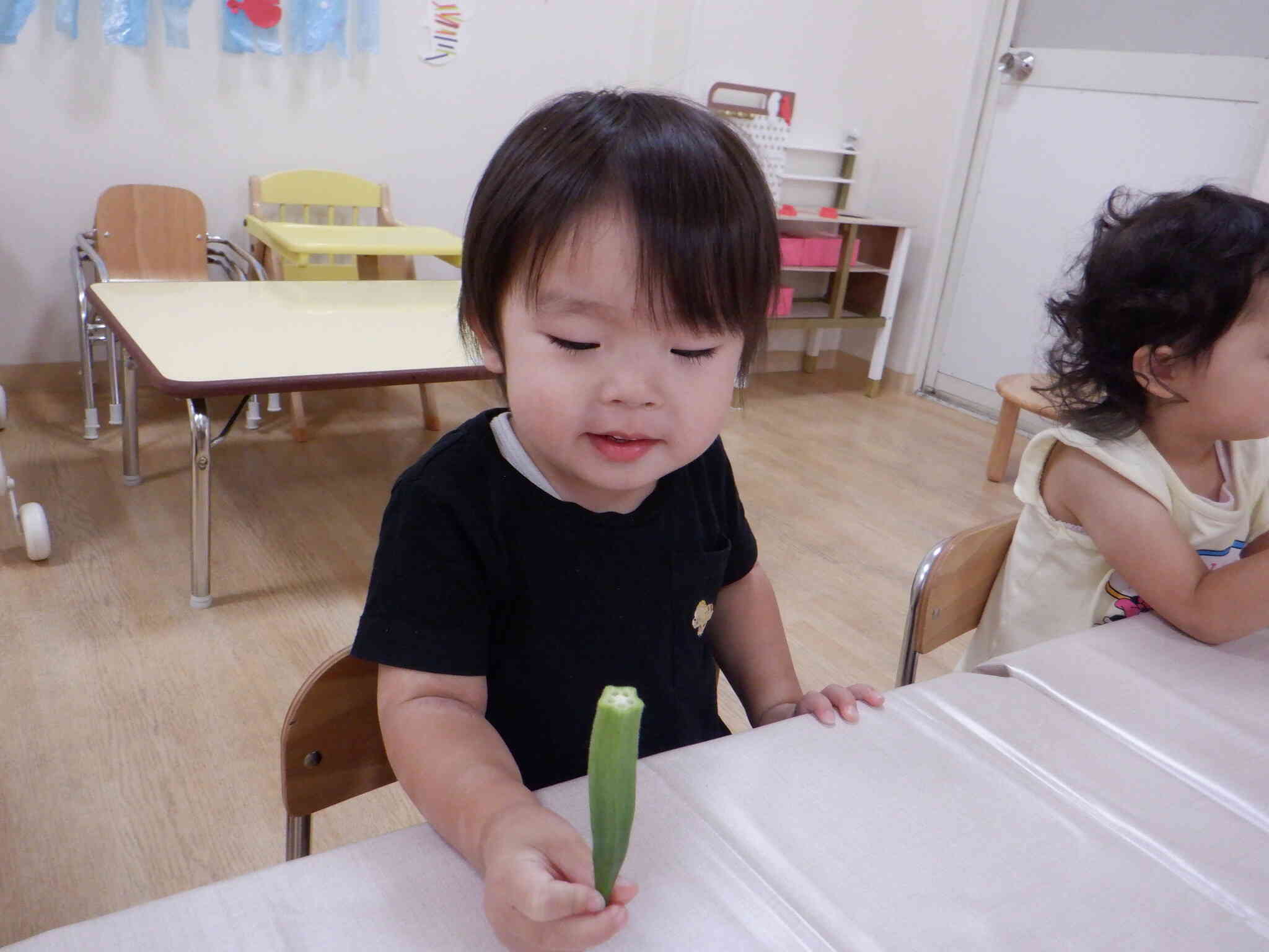 おくらは毛が生えてるみたいだねぇ