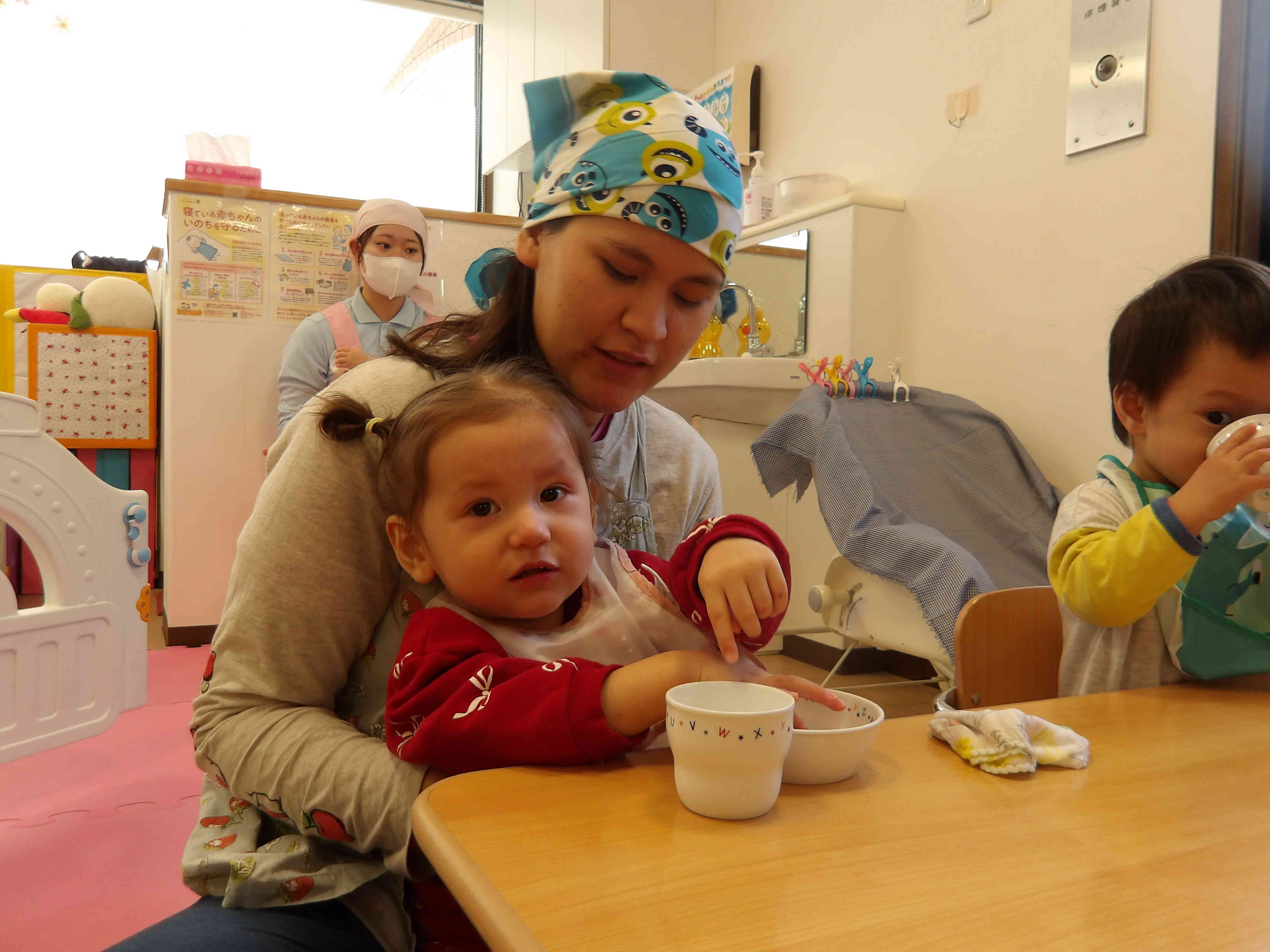 おやつも一緒に食べたよ