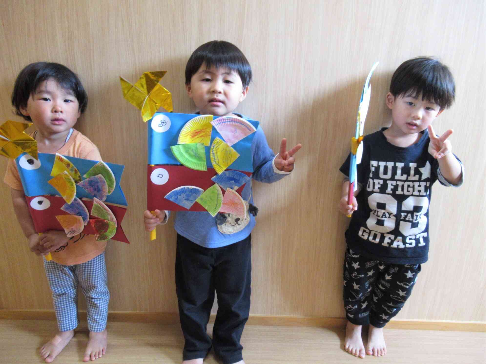 ぼくが作ったこいのぼり、かっこいいでしょ！