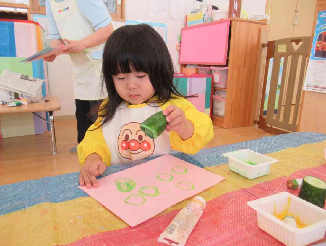 7月の食育【野菜スタンプ】
