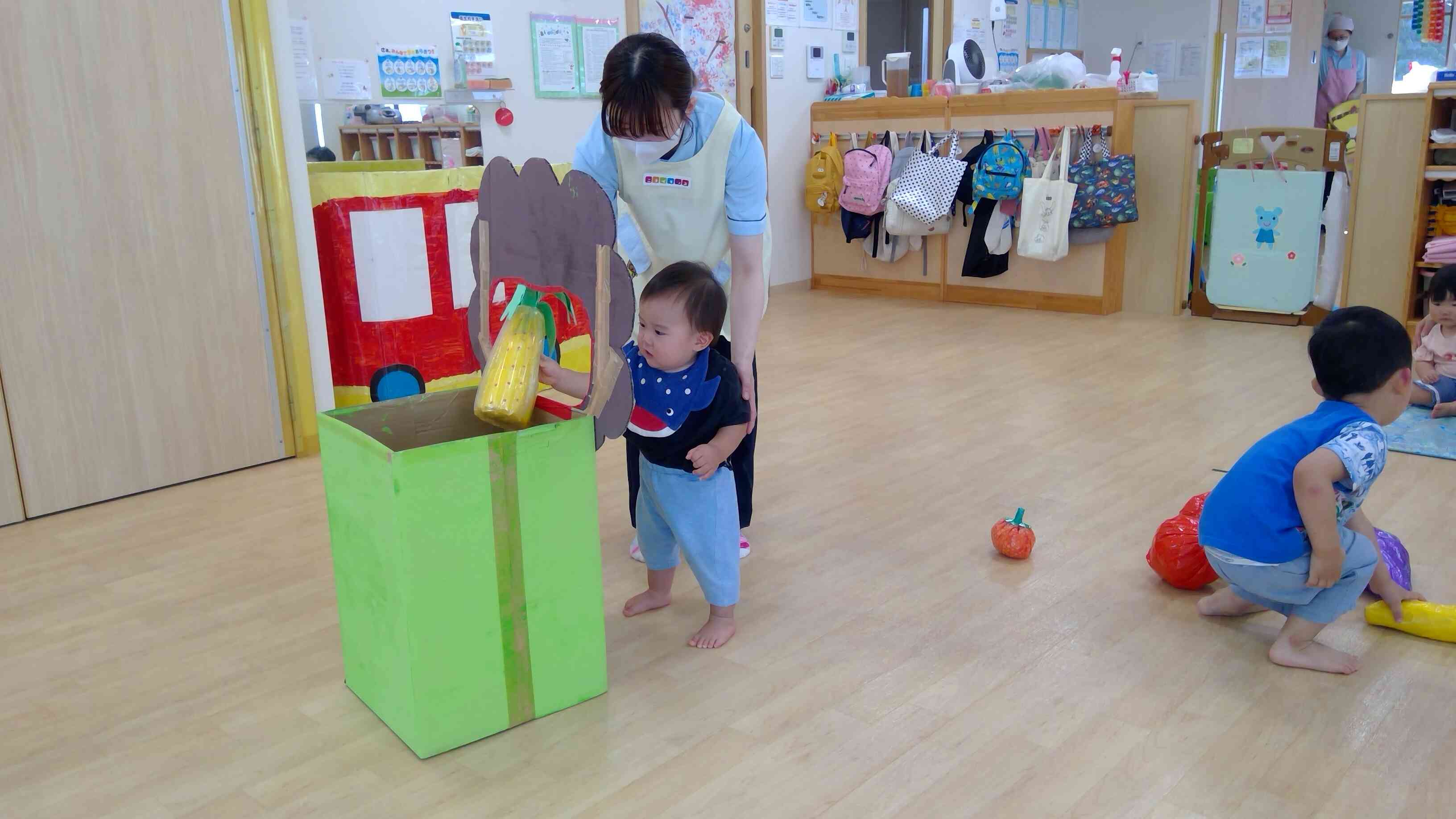 順番にお名前を呼んでもらってゲームを楽しめた子ども達です