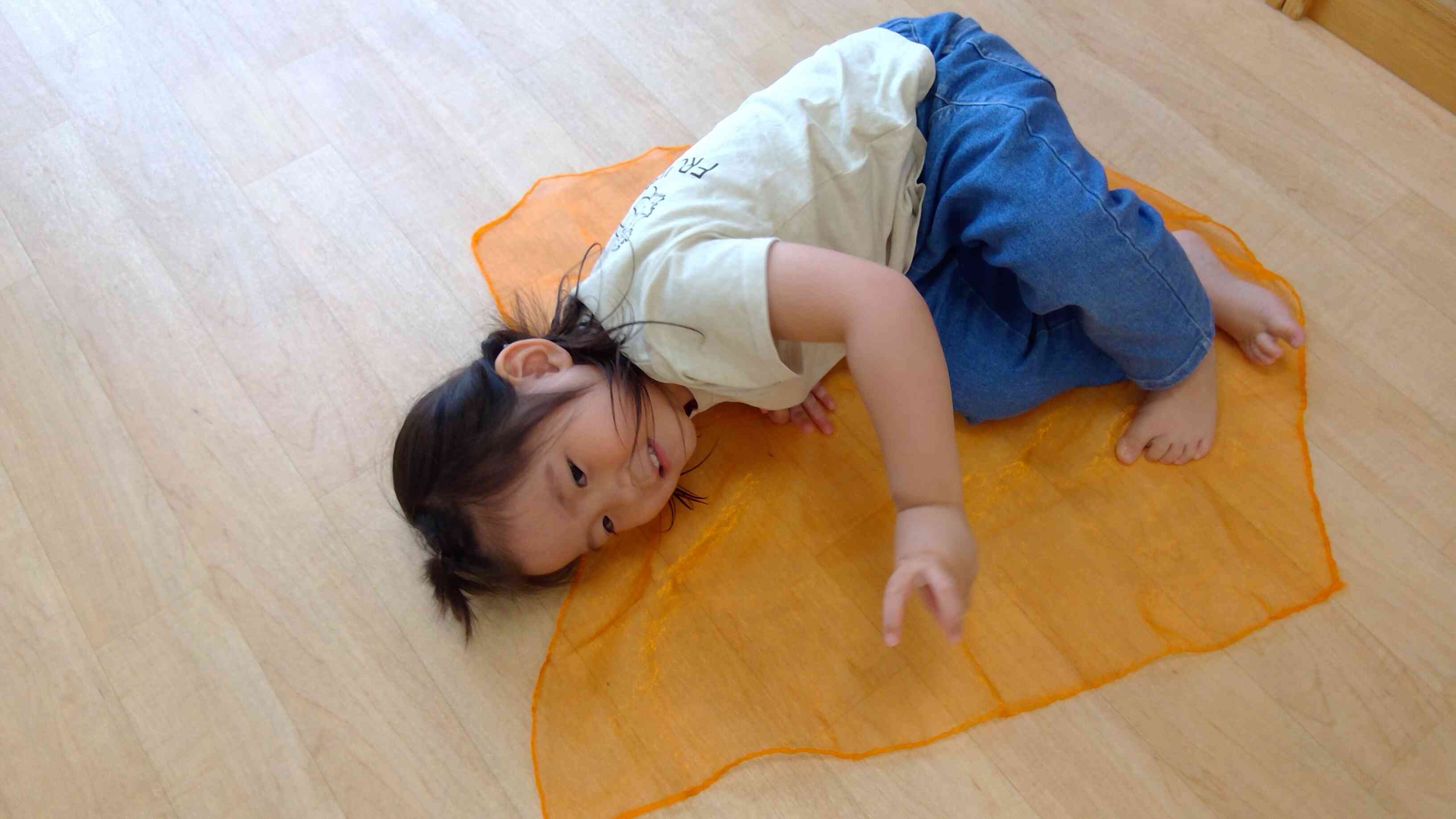 お布団みたいに敷いてみたYちゃん。