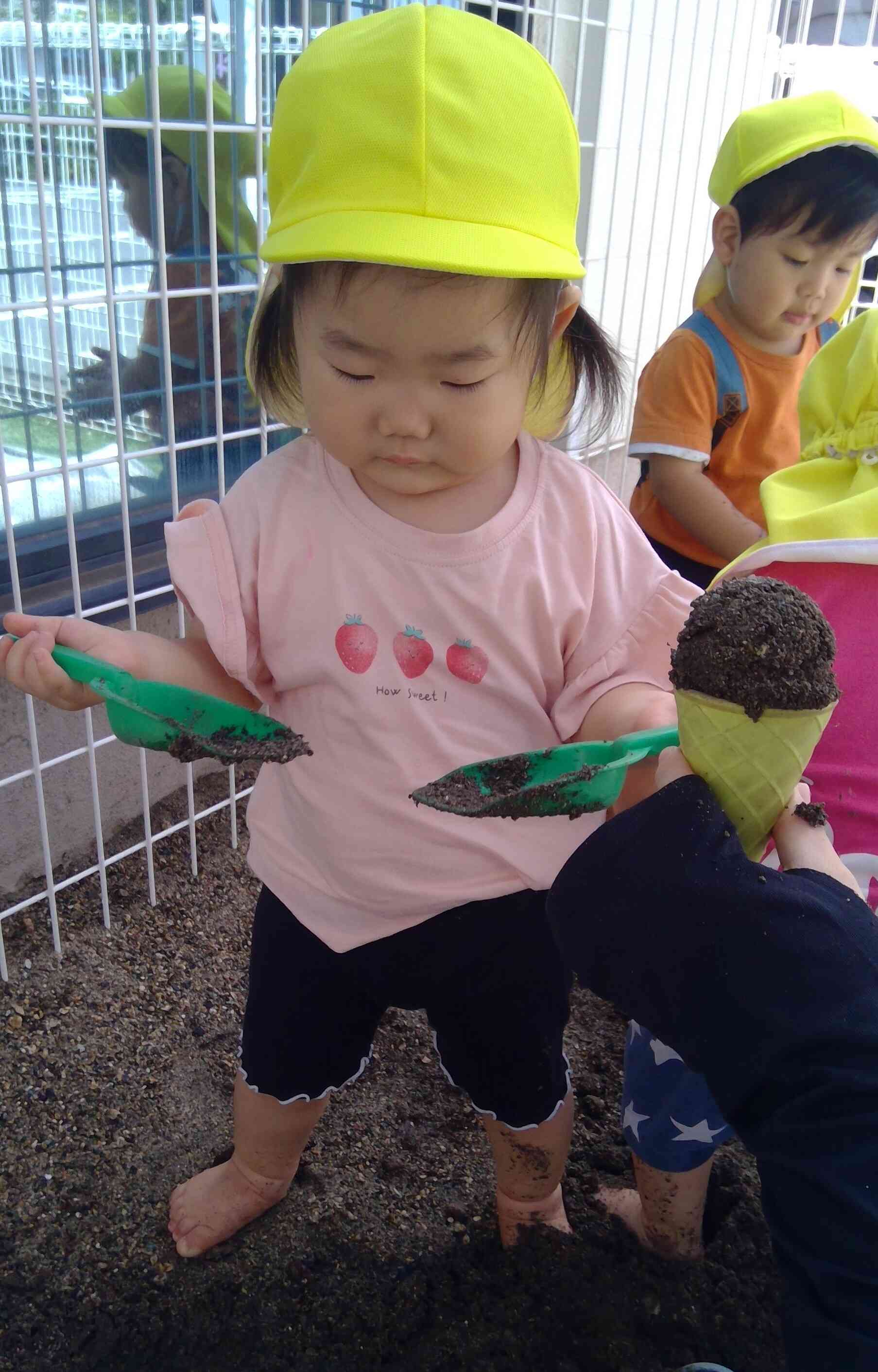 いつもの砂と何だか違うね