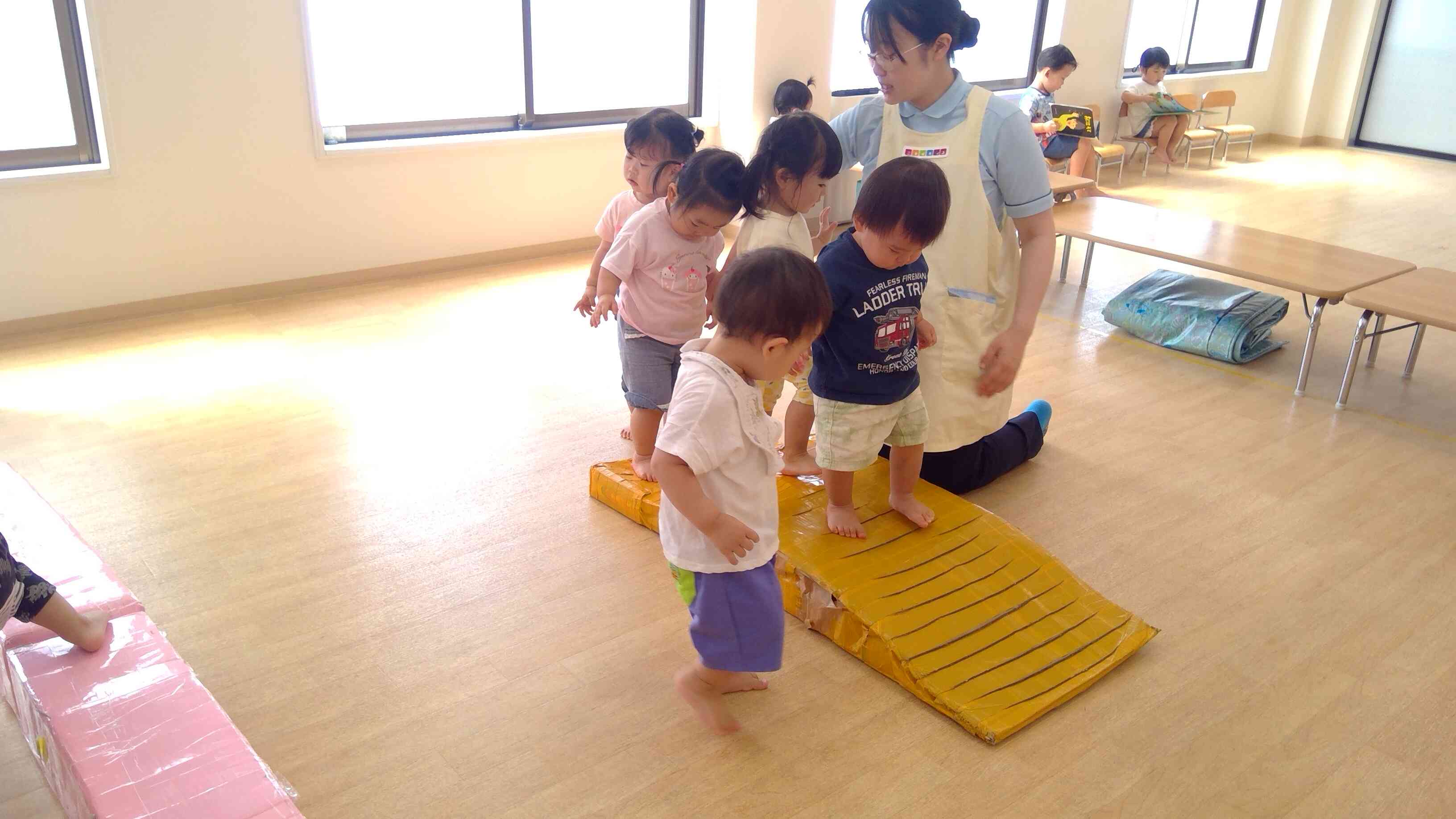 お母さんと離れて遊ぶことも出来ました。