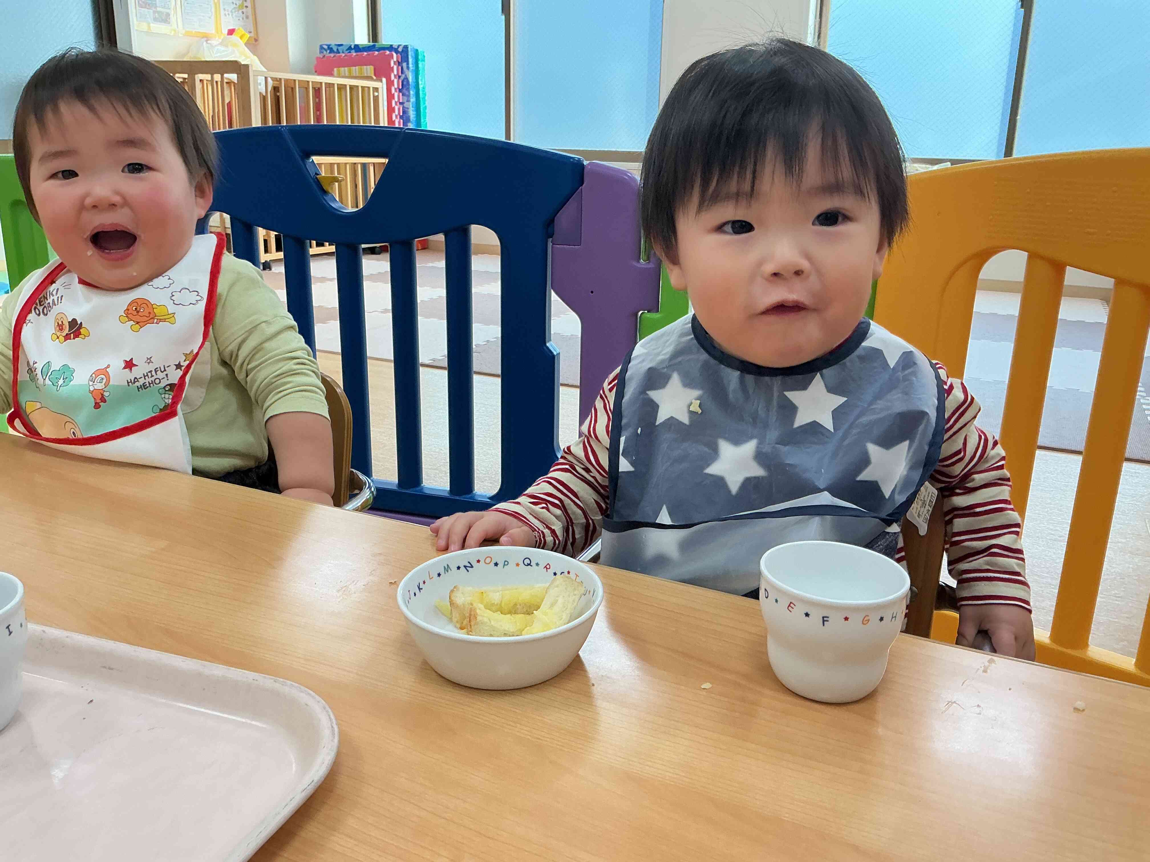 ０歳児クラスのお友達もみんな完食でした。