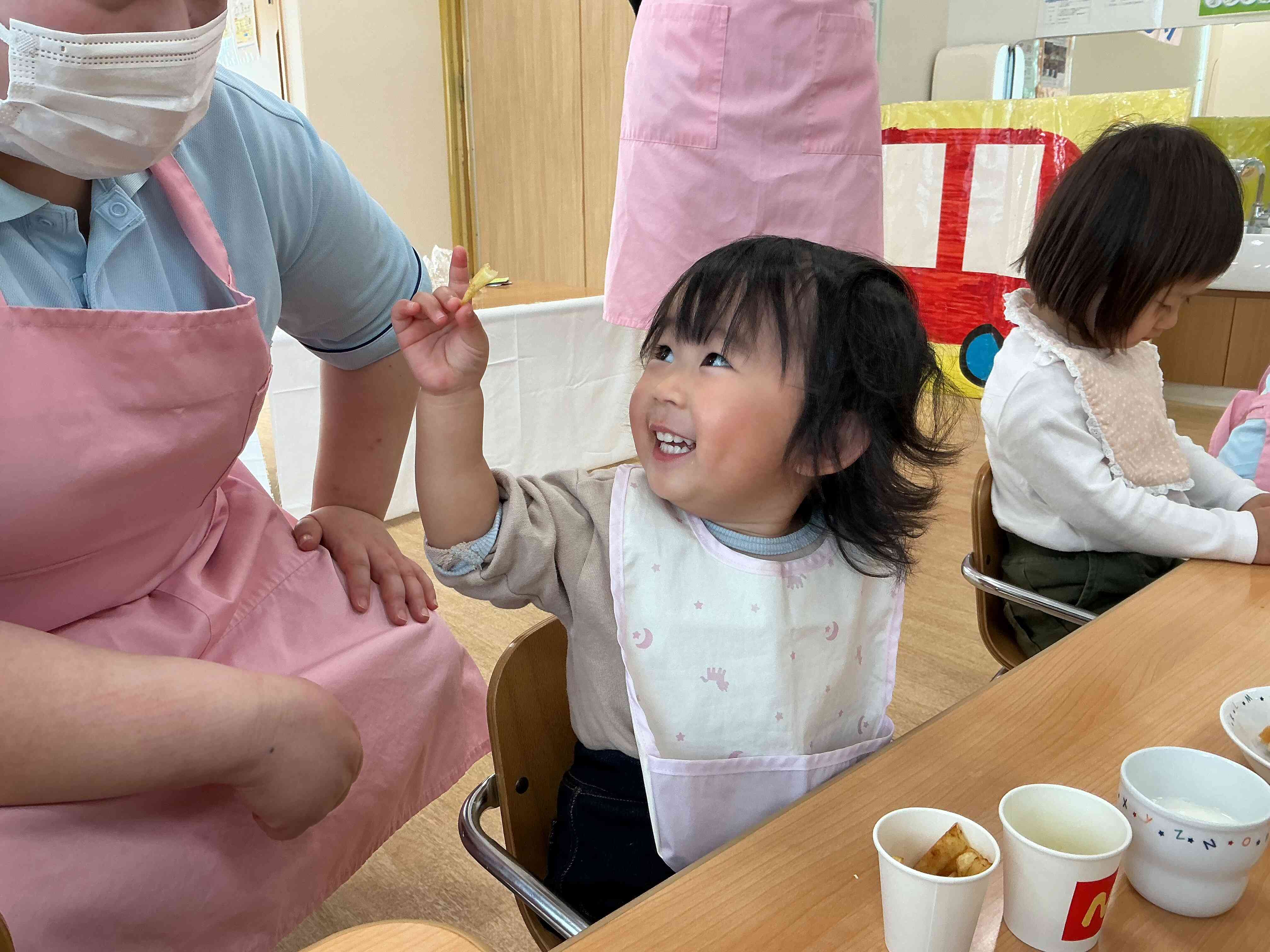 「ちっちゃいポテトを見つけたよ」と教えてくれました