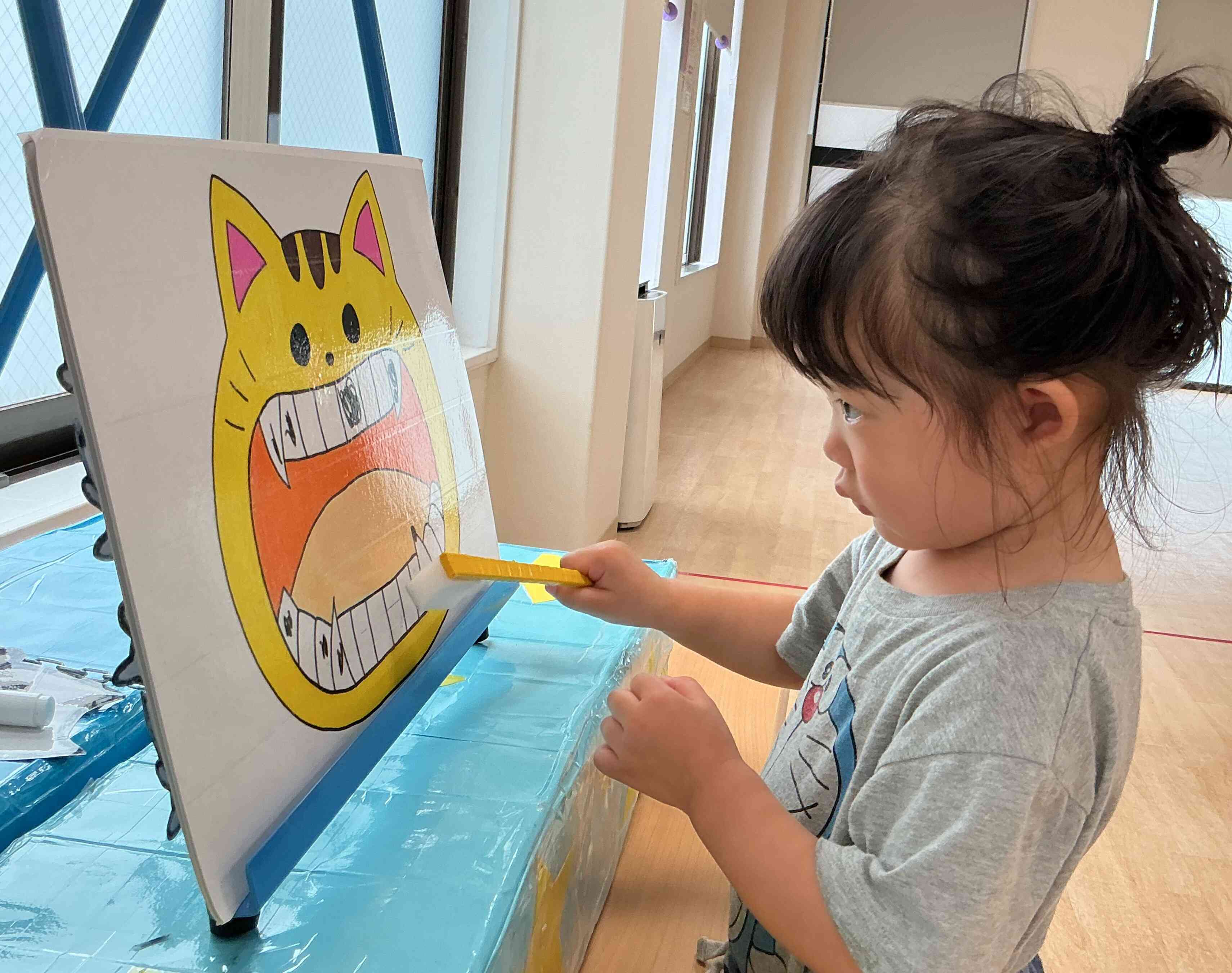 子どもたちが丁寧に歯を磨いてくれました