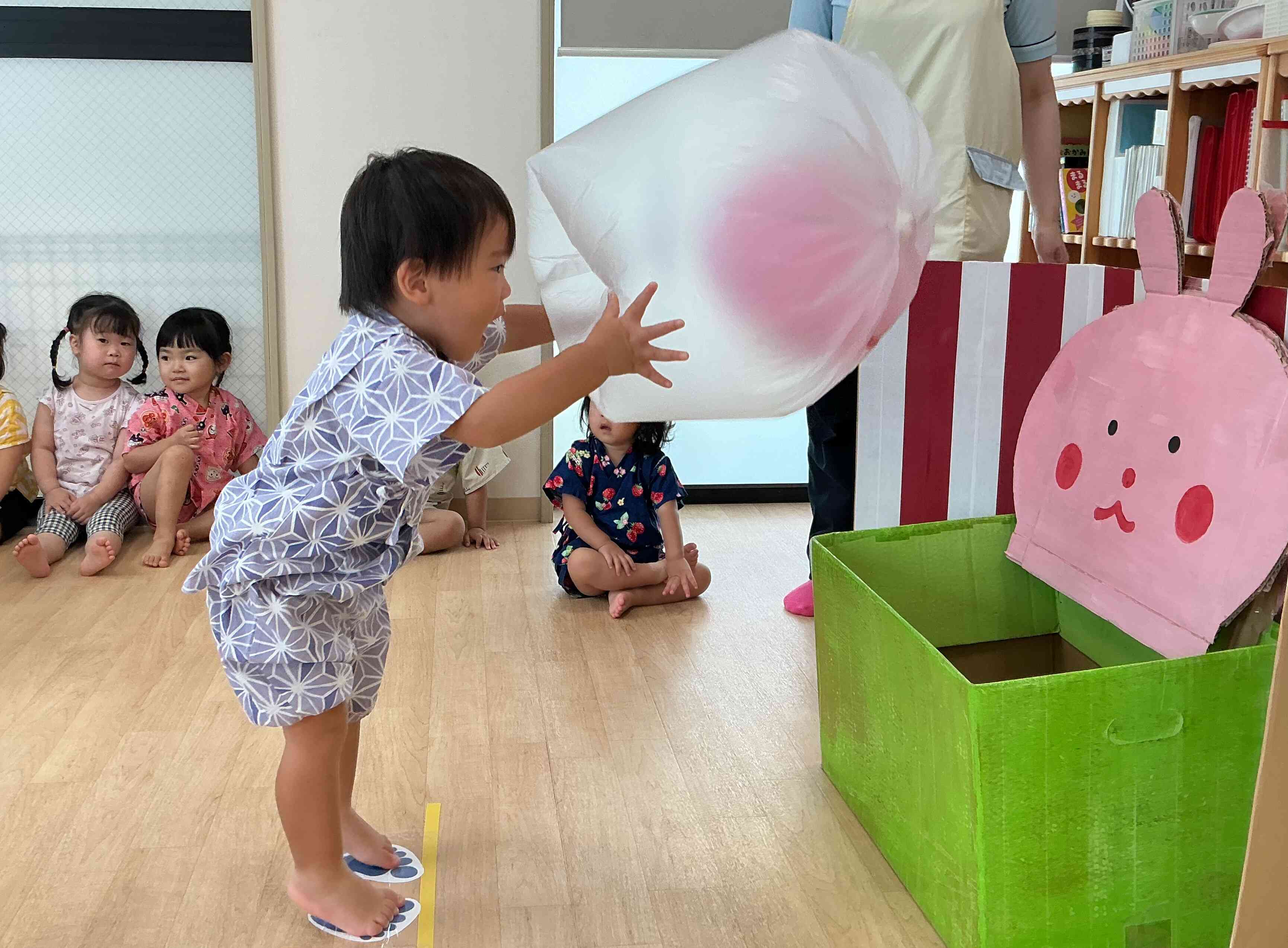 ふわふわしているから力加減が少し難しかったけど楽しかったね